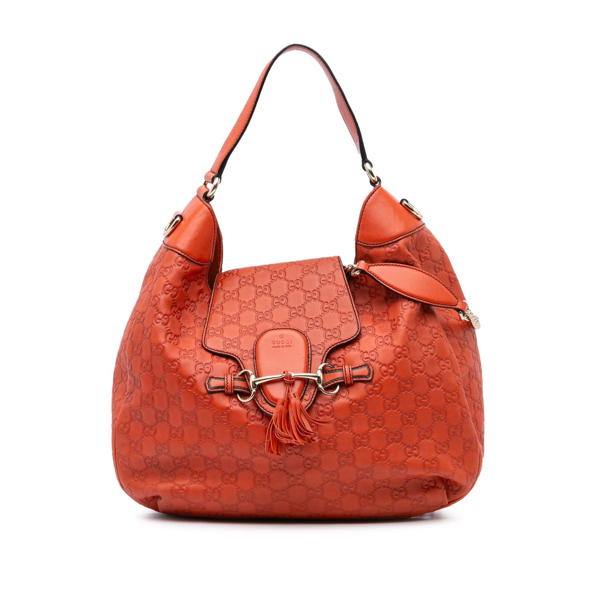 Gucci Guccissima Emily Calf Orange Medium Satchel Bag