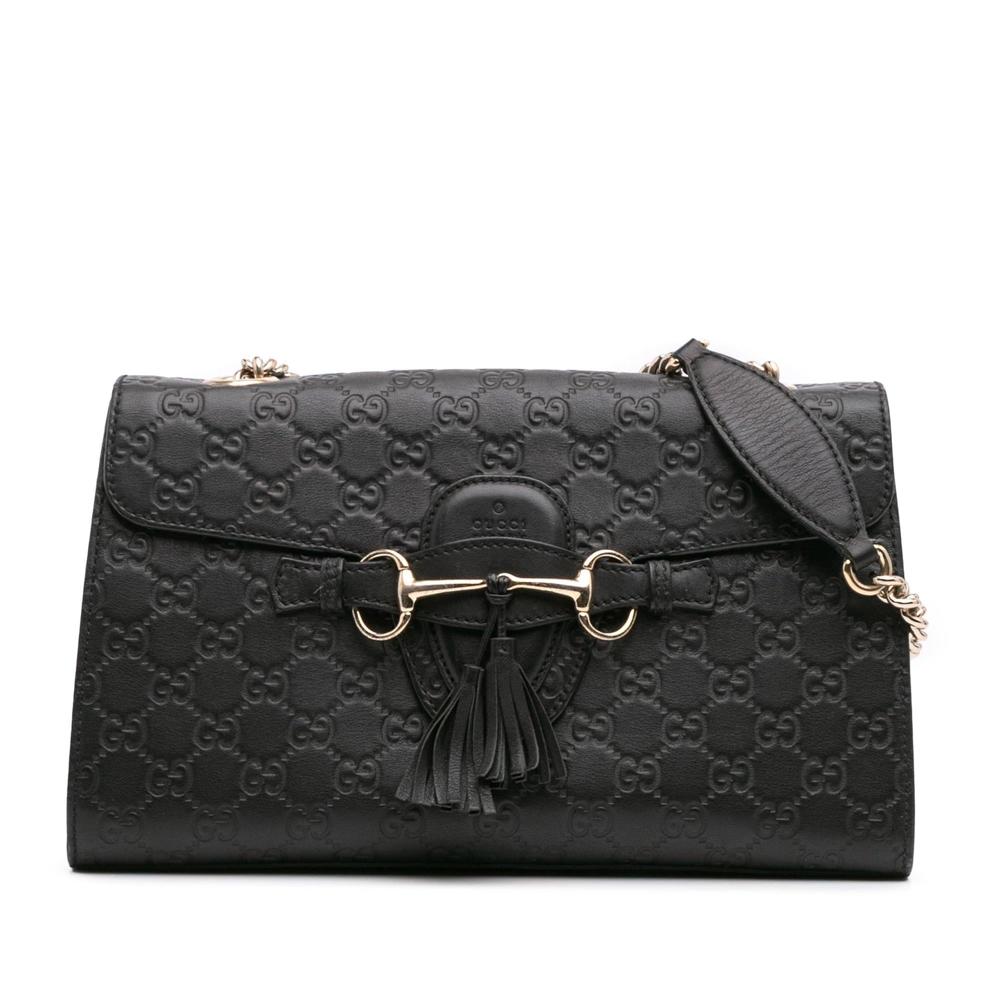 Gucci Guccissima Emily Calf Black Medium Shoulder Bag