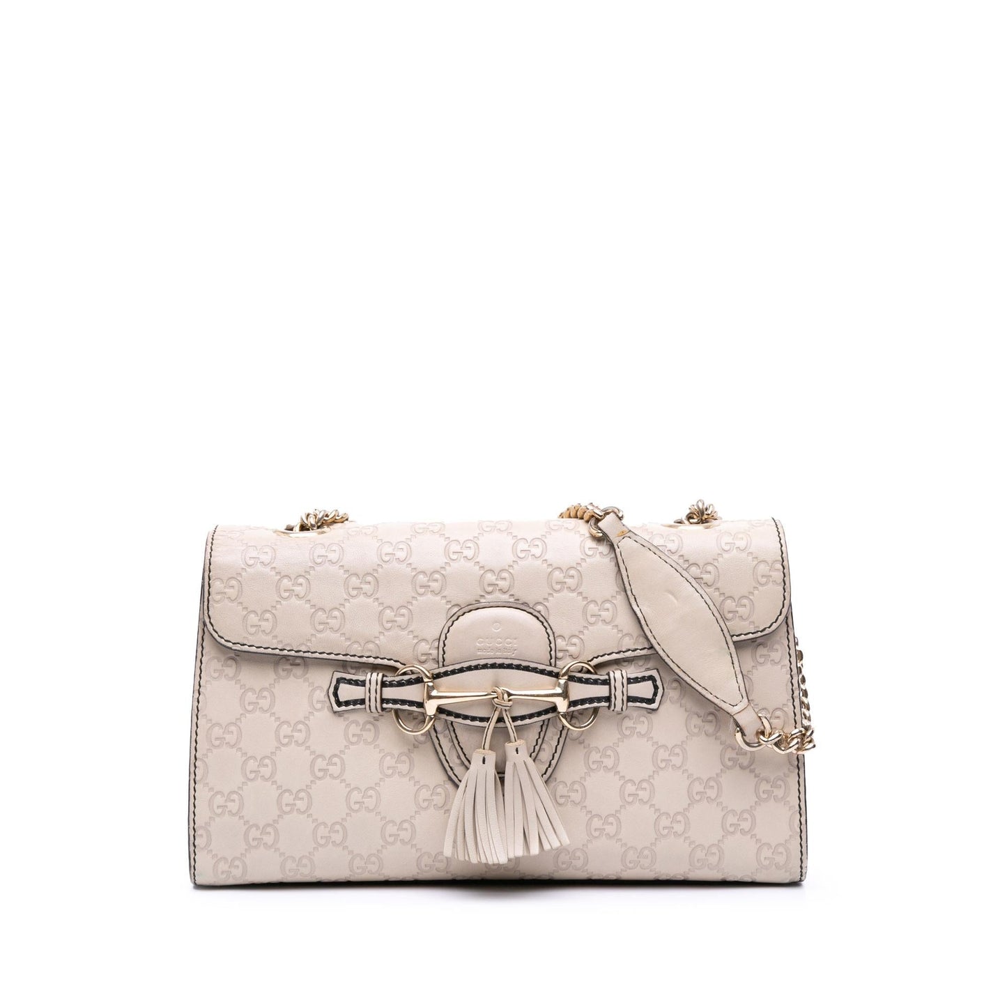 Gucci Guccissima Emily Calf White Medium Shoulder Bag