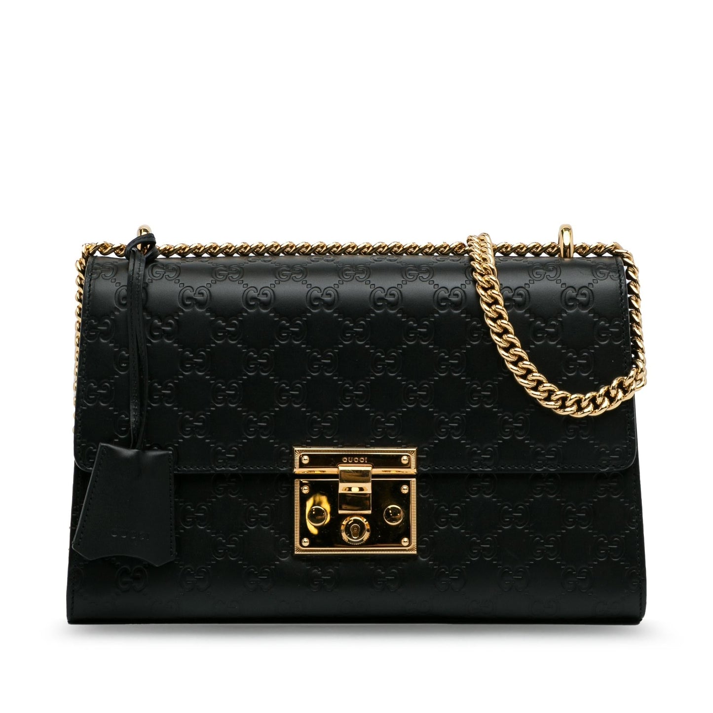 Gucci Guccissima Padlock SHG-SnYk2W Calf Black Medium Shoulder Bag