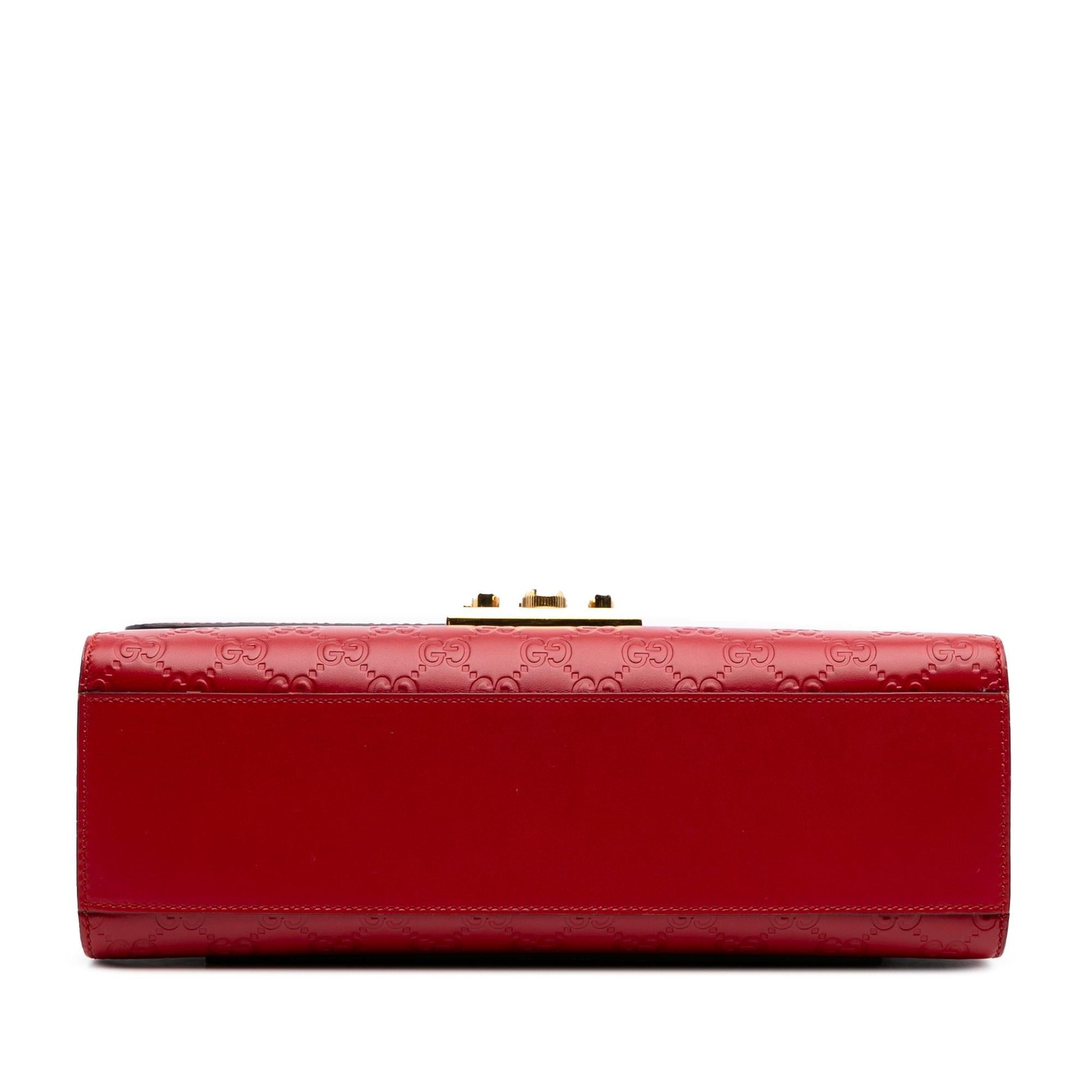 Gucci Guccissima Padlock Calf Red Medium Shoulder Bag