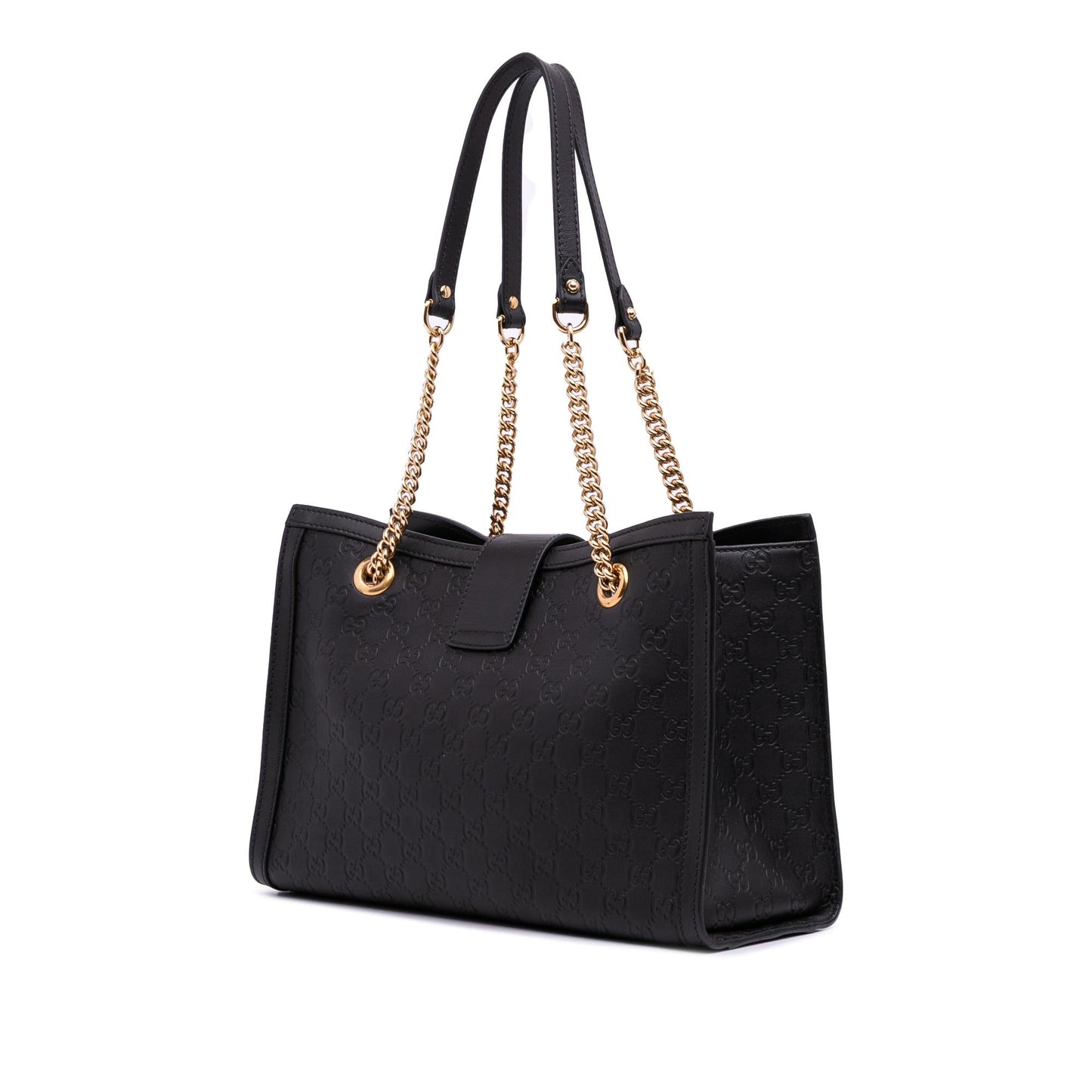 Gucci Guccissima Padlock Calf Black Medium Tote Bag