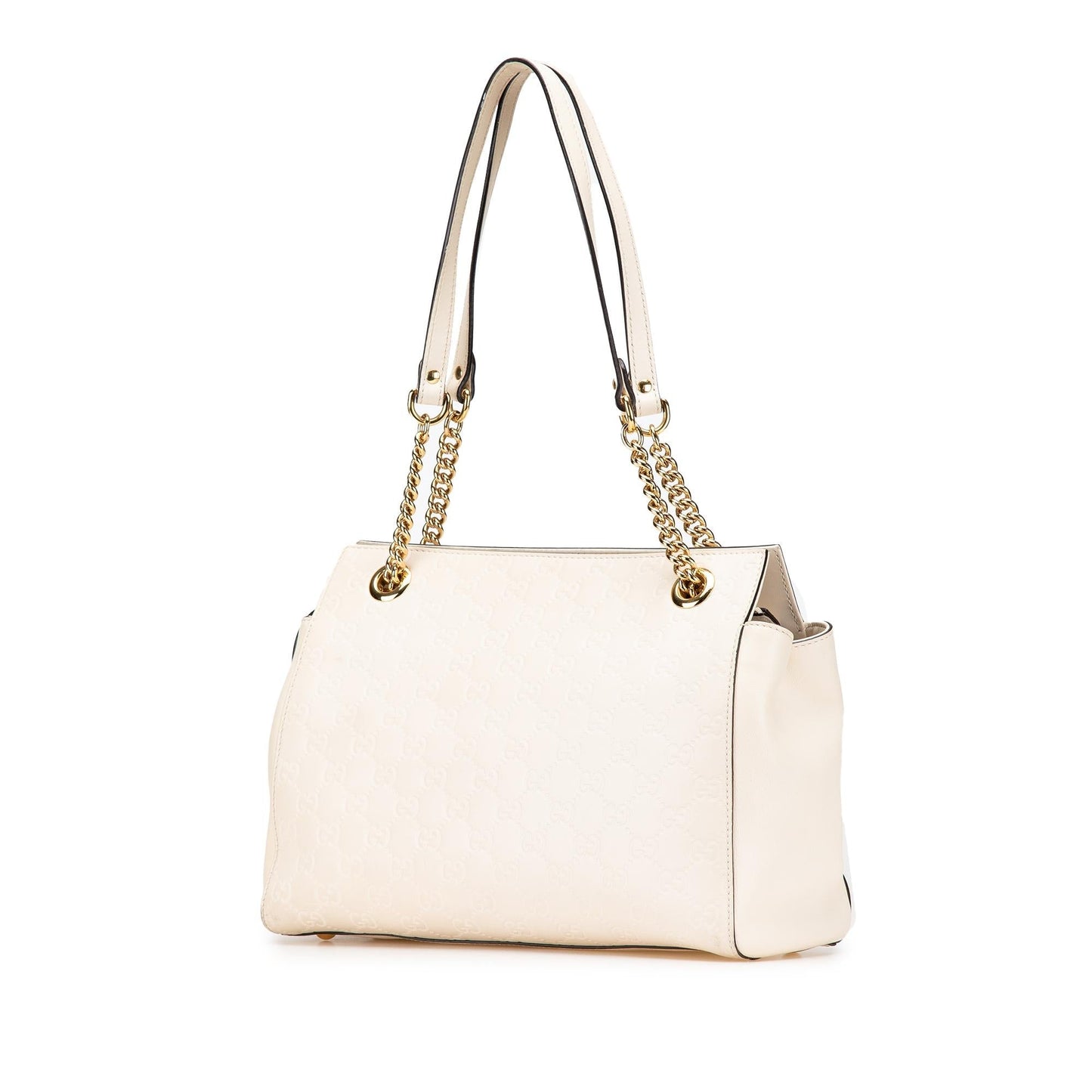 Gucci Guccissima Soft Calf White Medium Shoulder Bag