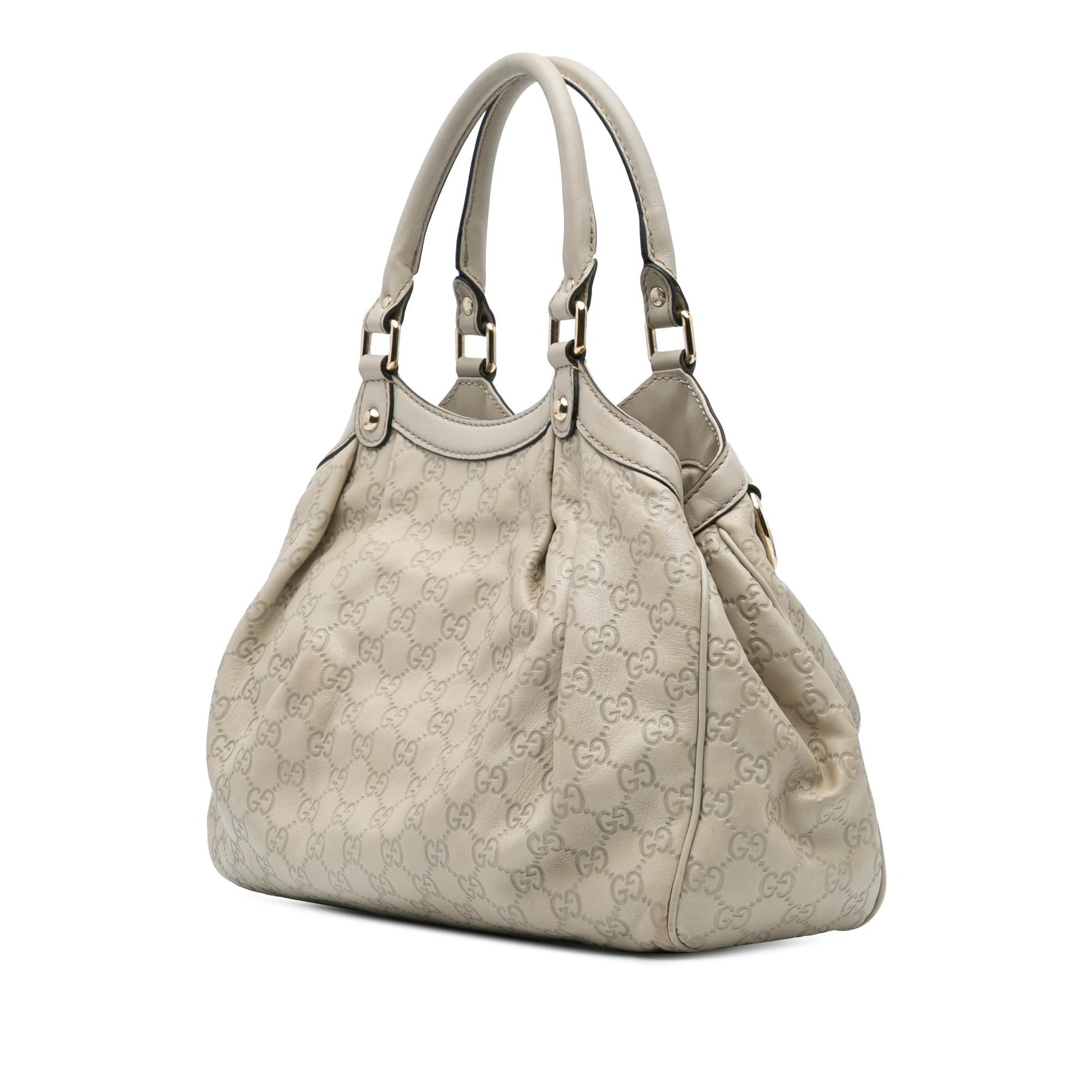 Gucci Guccissima Sukey Calf White Medium Tote Bag