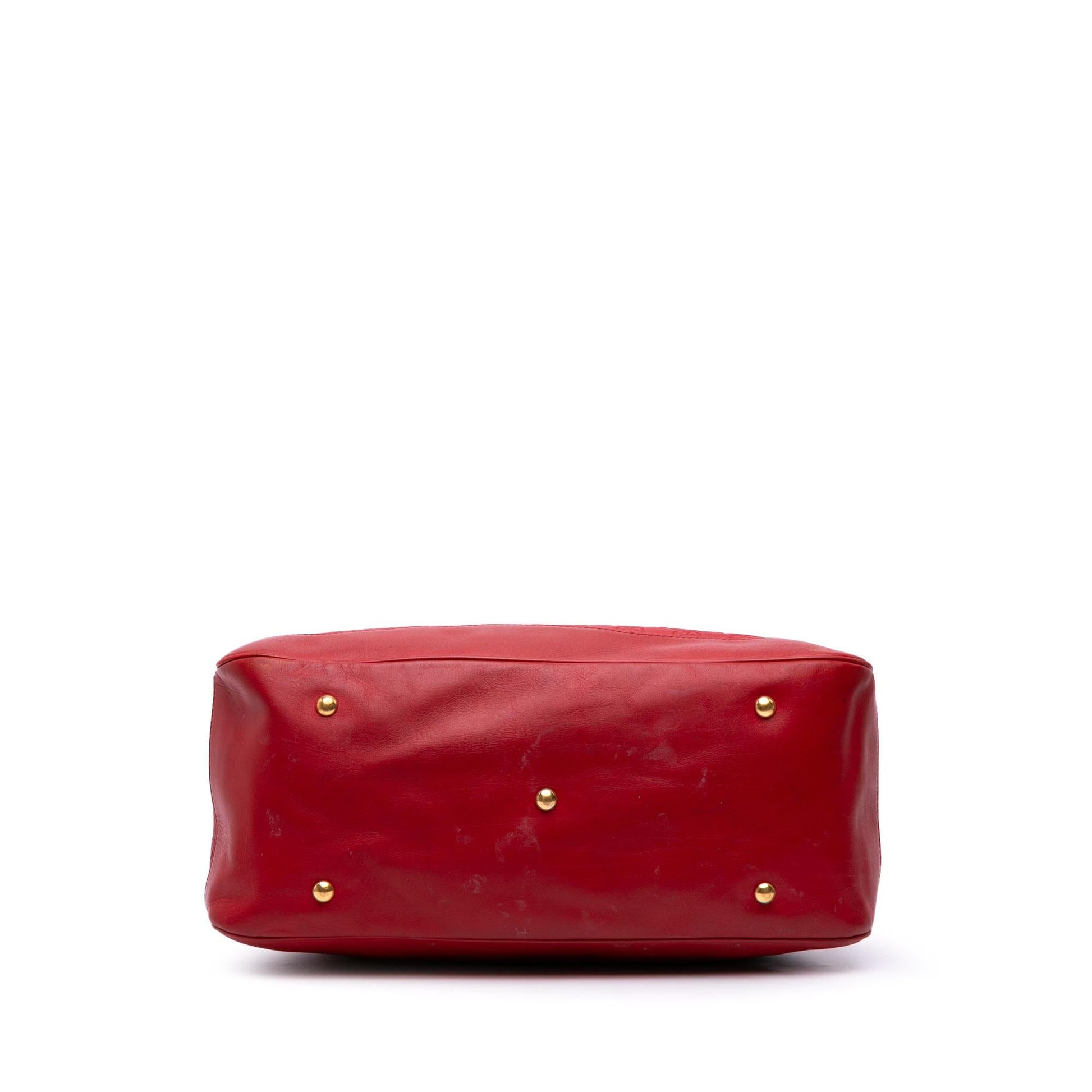 Gucci Guccissima Valentine Calf Red Medium Top Handle Satchel Bag