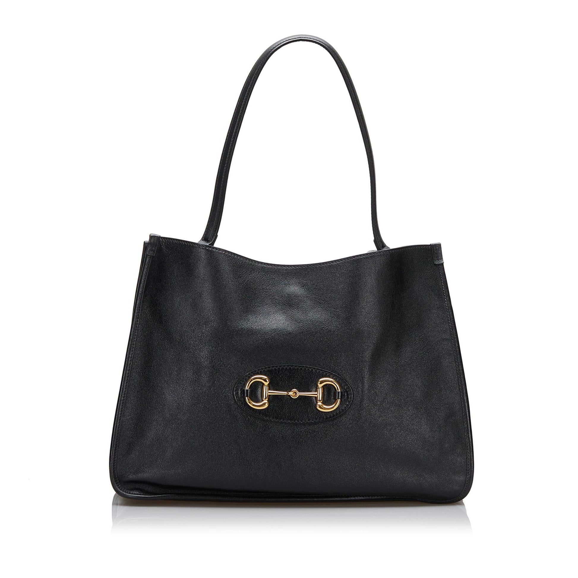 Gucci Horsebit SHG-icESM0 Calf Black Medium Tote Bag