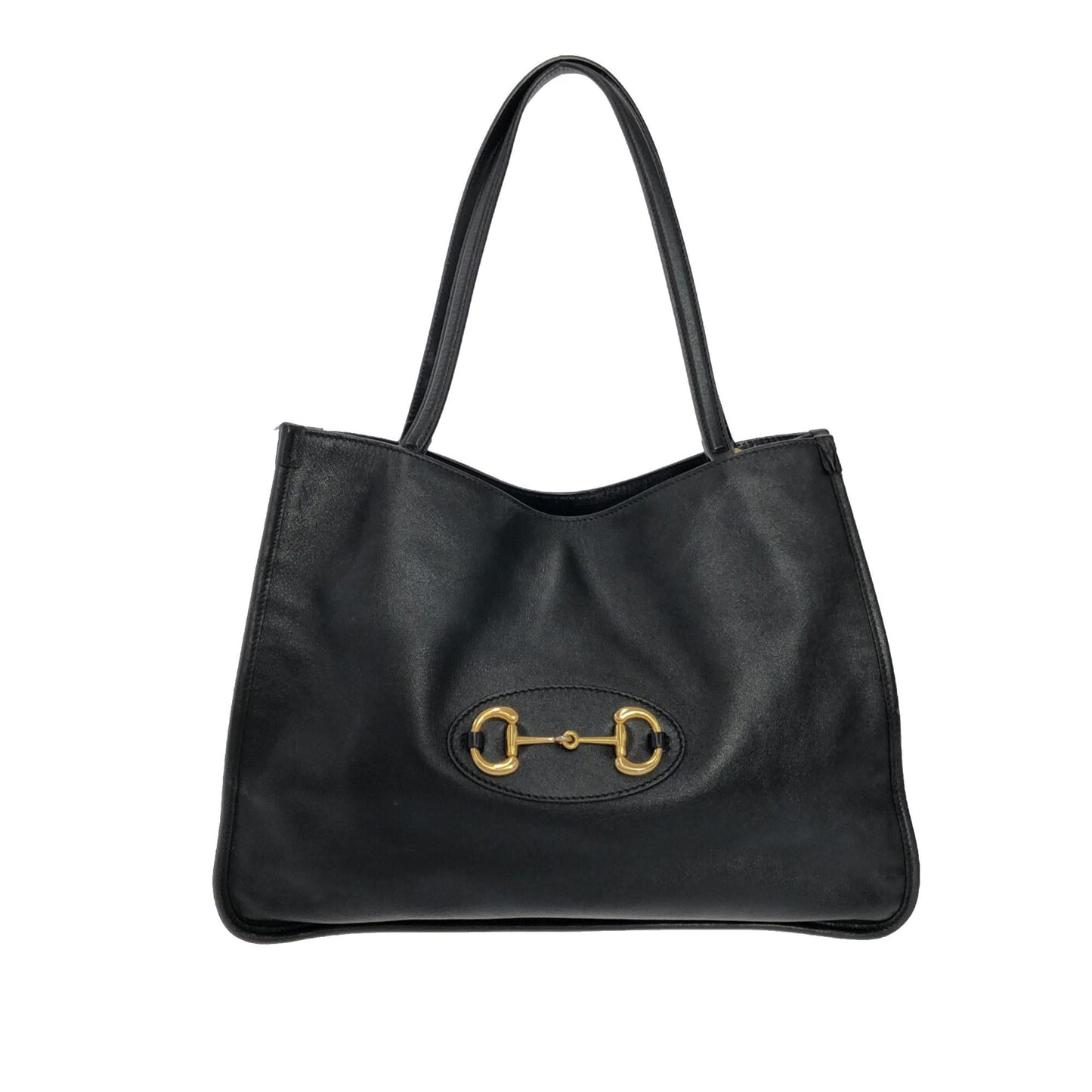Gucci Horsebit SHG-q10Dvn Calf Black Medium Tote Bag