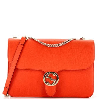 Gucci G Leather Calfskin Medium Crossbody Bag