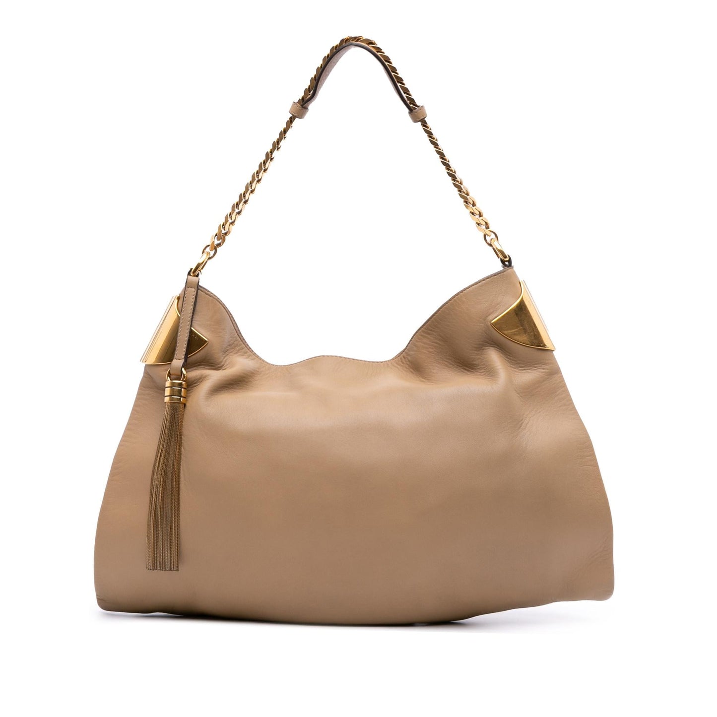 Gucci Leather Chain Medium Shoulder Bag Hobo Bag