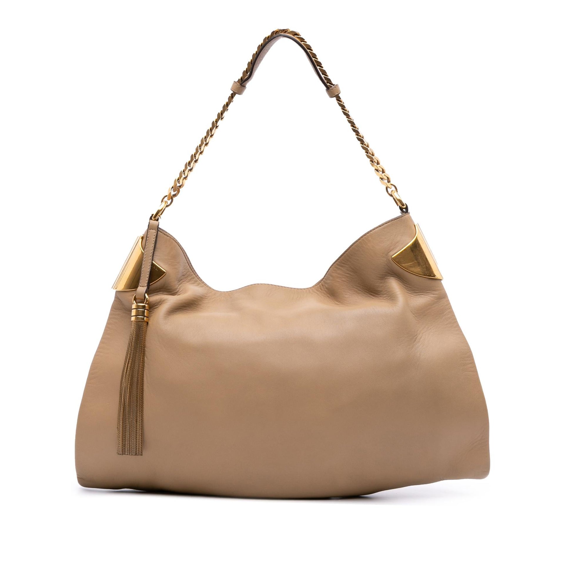 Gucci Leather Chain Medium Shoulder Bag Hobo Bag