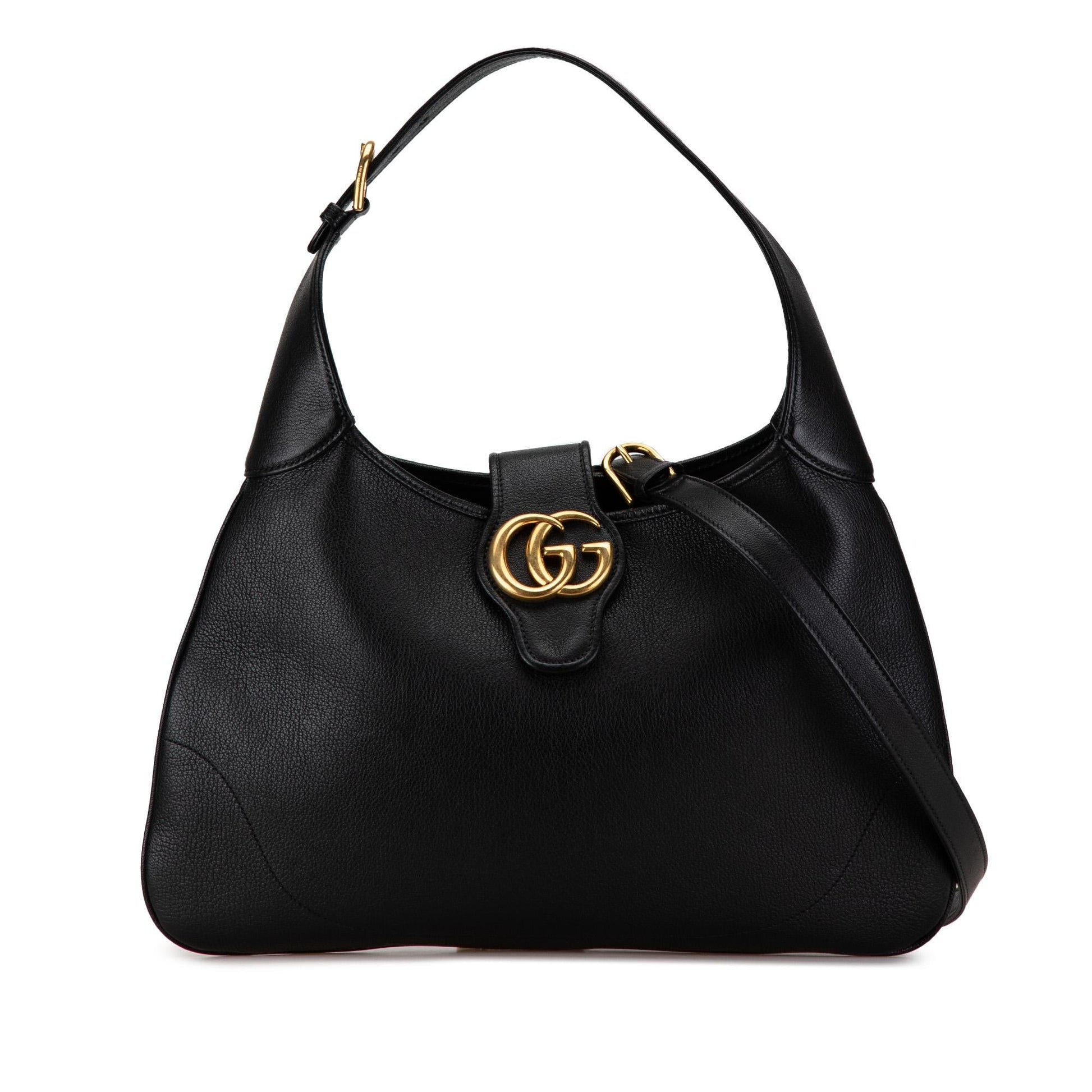 Gucci Aphrodite Leather Calf Black Medium Crossbody Bag Shg Povxa3