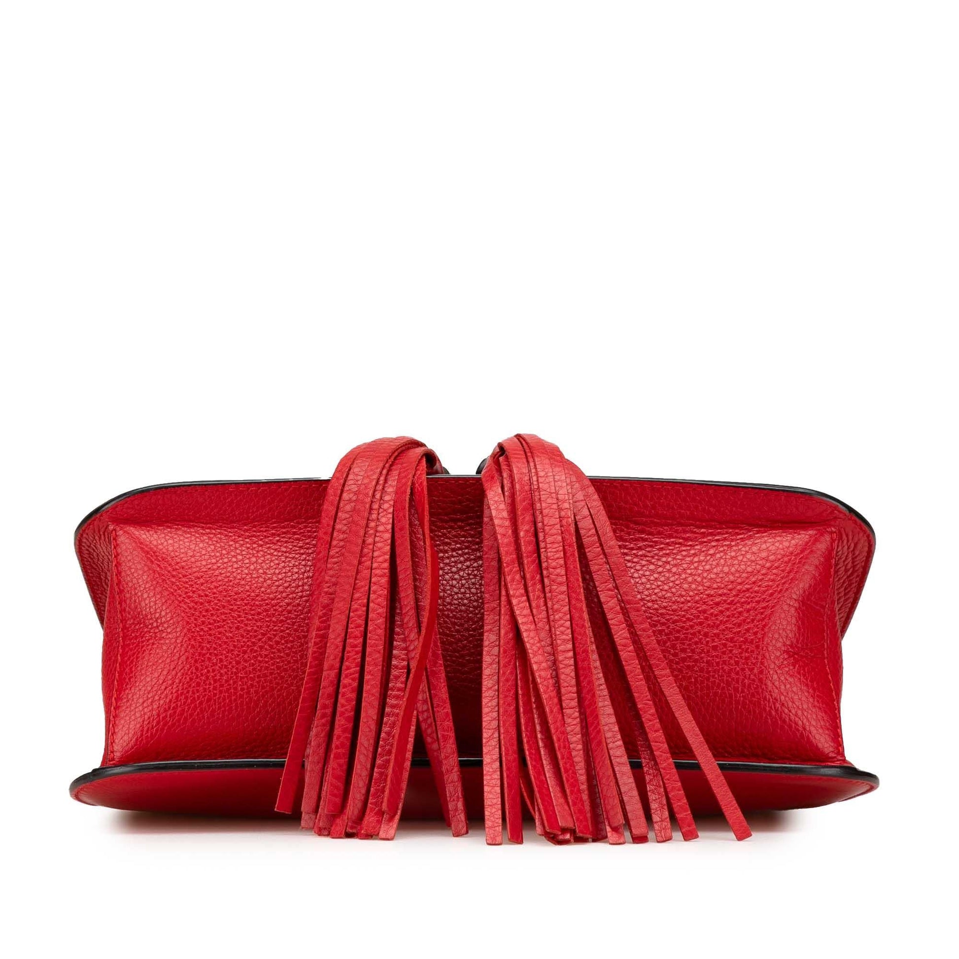 Gucci Bamboo Daily Leather Calf Red Medium Crossbody Bag