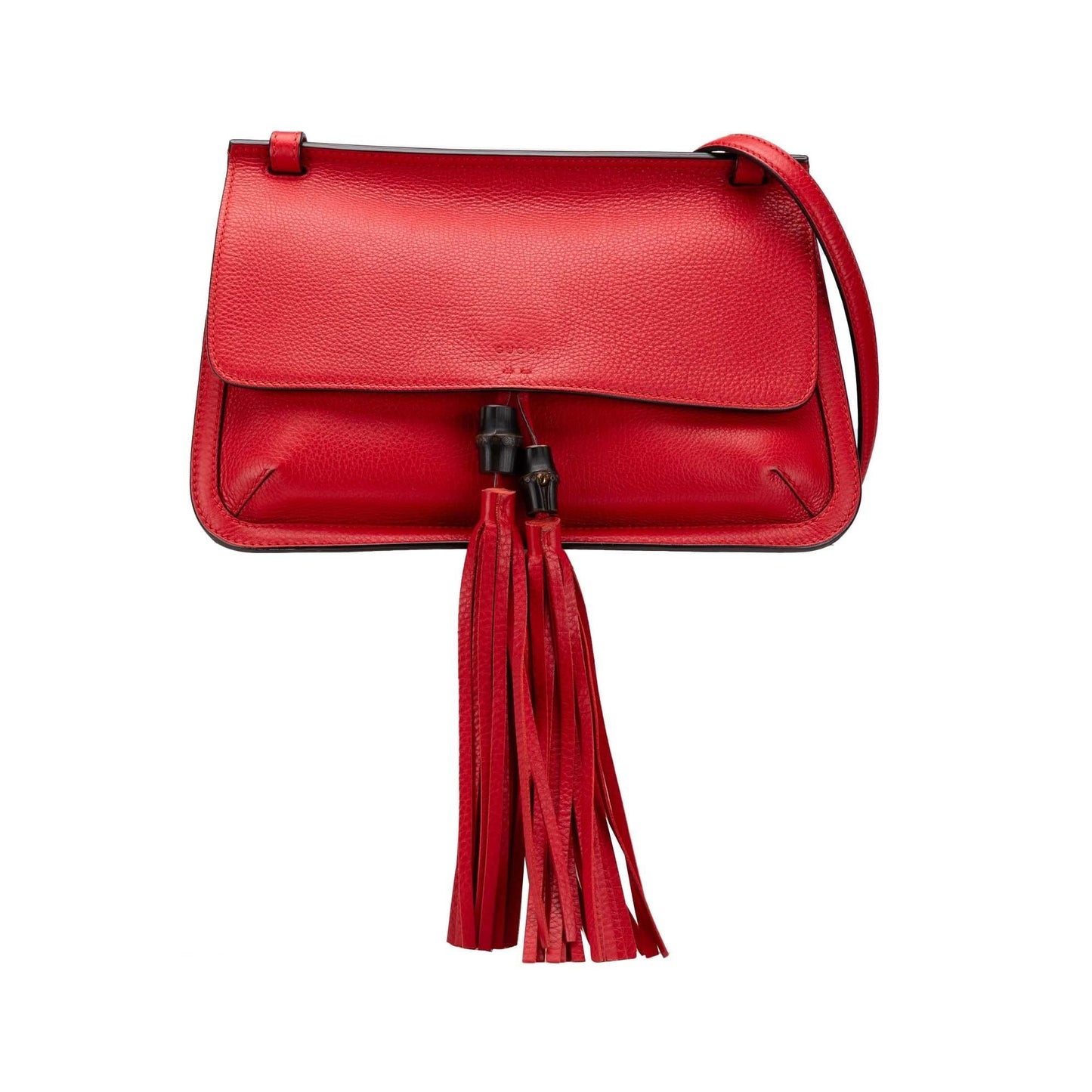 Gucci Bamboo Daily Leather Calf Red Medium Crossbody Bag