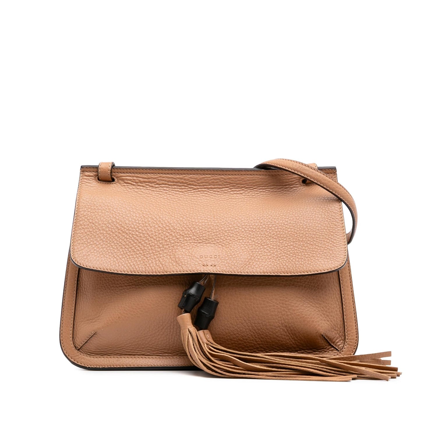 Gucci Bamboo Daily Leather Calf Brown Medium Crossbody Bag Crossbody 4