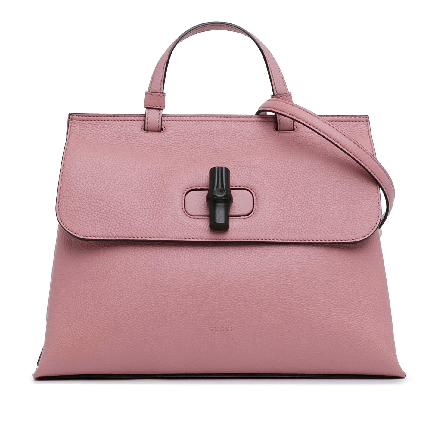 Gucci Bamboo Daily Leather Calf Pink Medium Satchel Bag