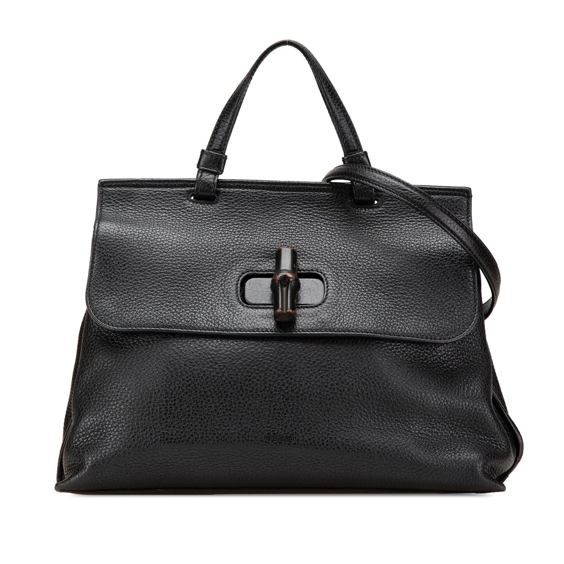 Gucci Bamboo Daily Leather Medium Travel Bag Satchel 5