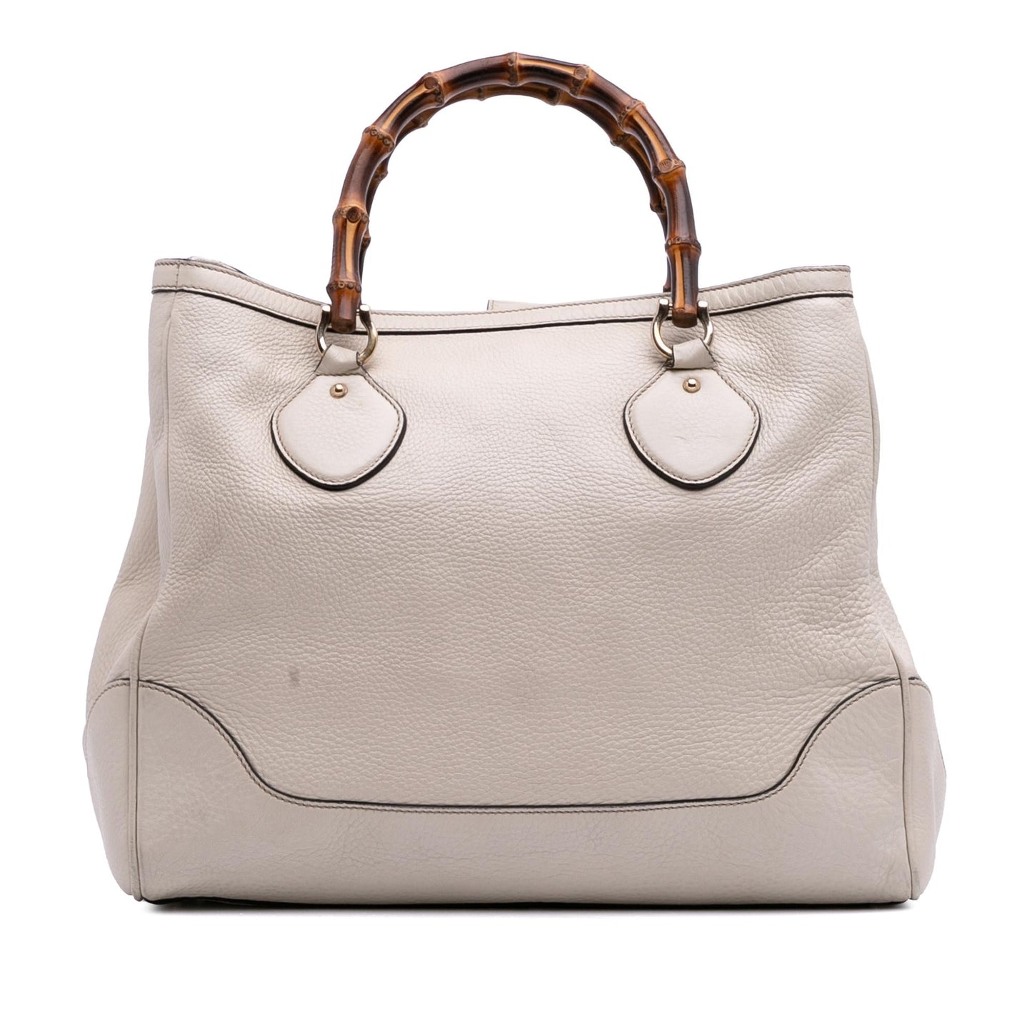 Gucci Bamboo Diana Leather Calf White Medium Tote Bag