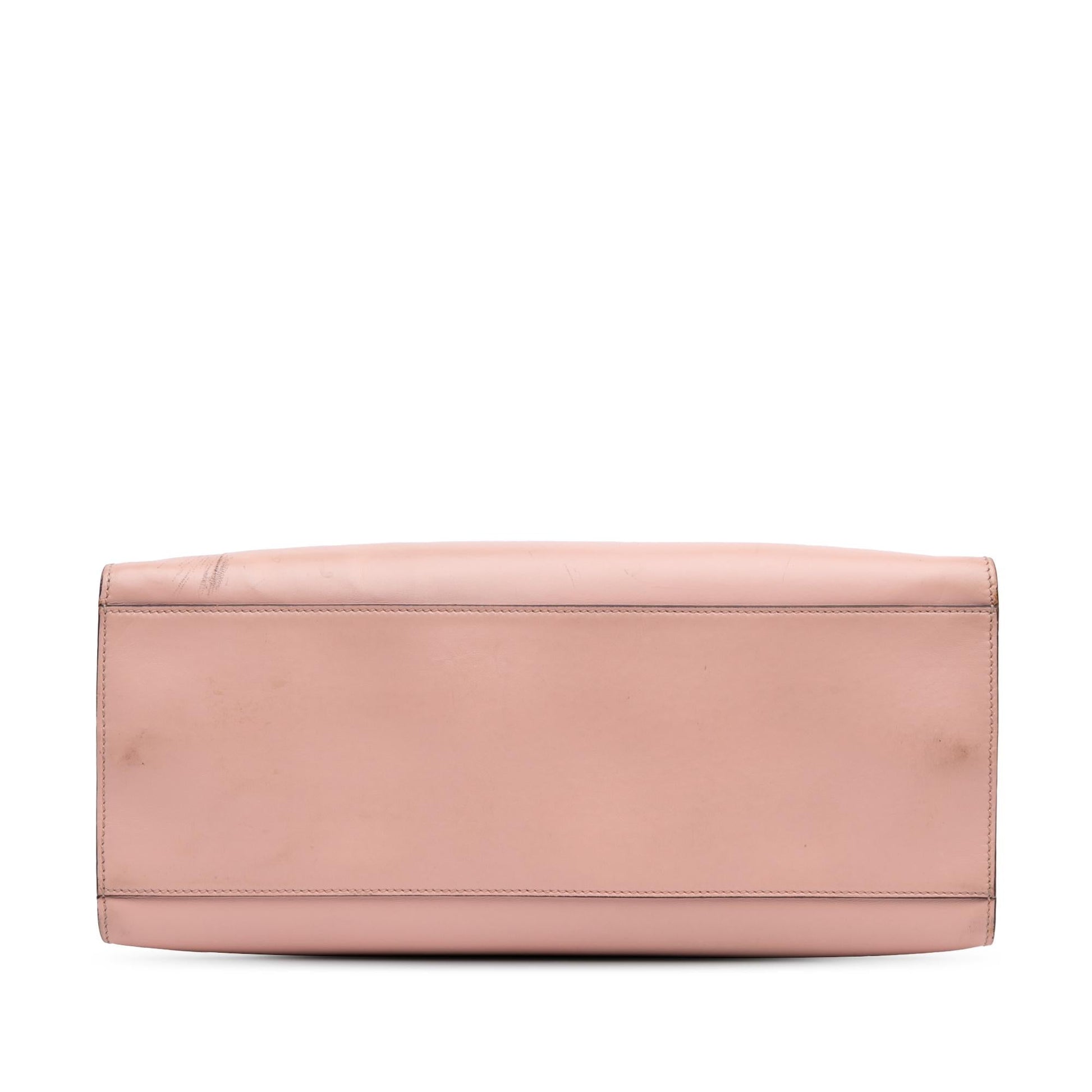 Gucci Bamboo Nymphaea Leather Calf Pink Medium Satchel Bag