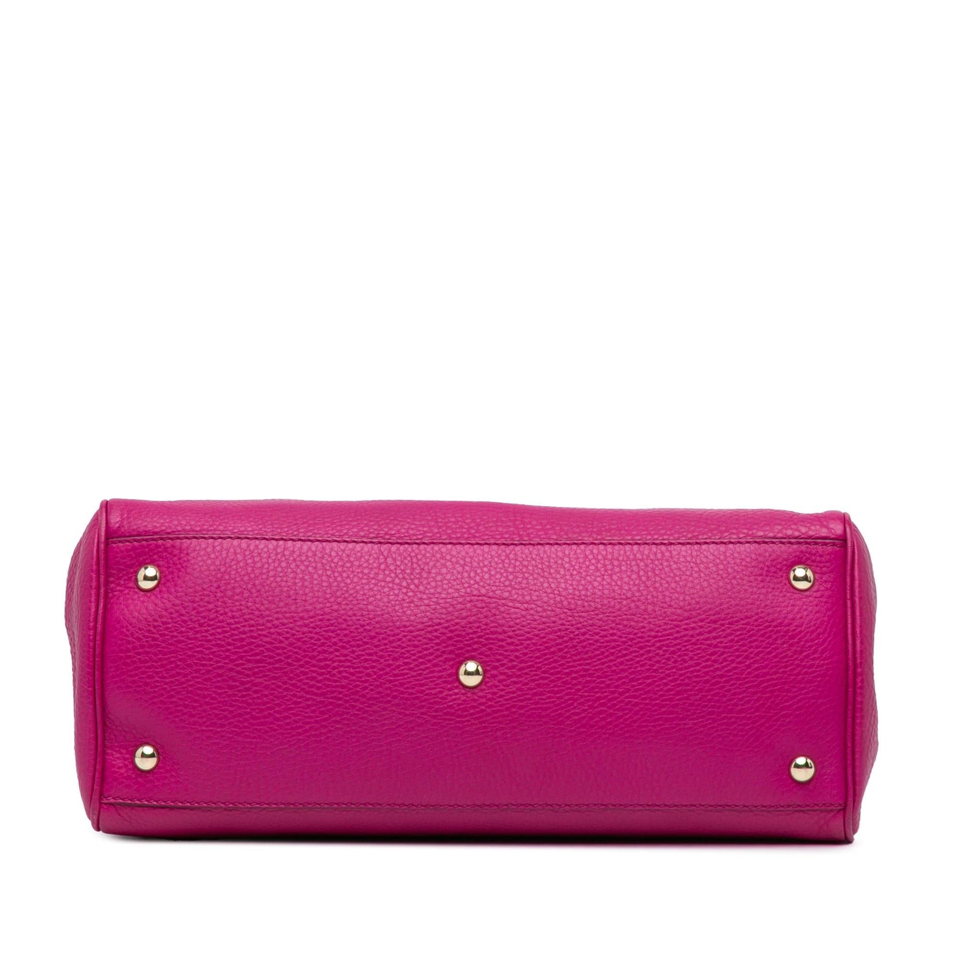 Gucci Bamboo Shopper SHG-iVpsJb Leather Calf Pink Medium Satchel Bag