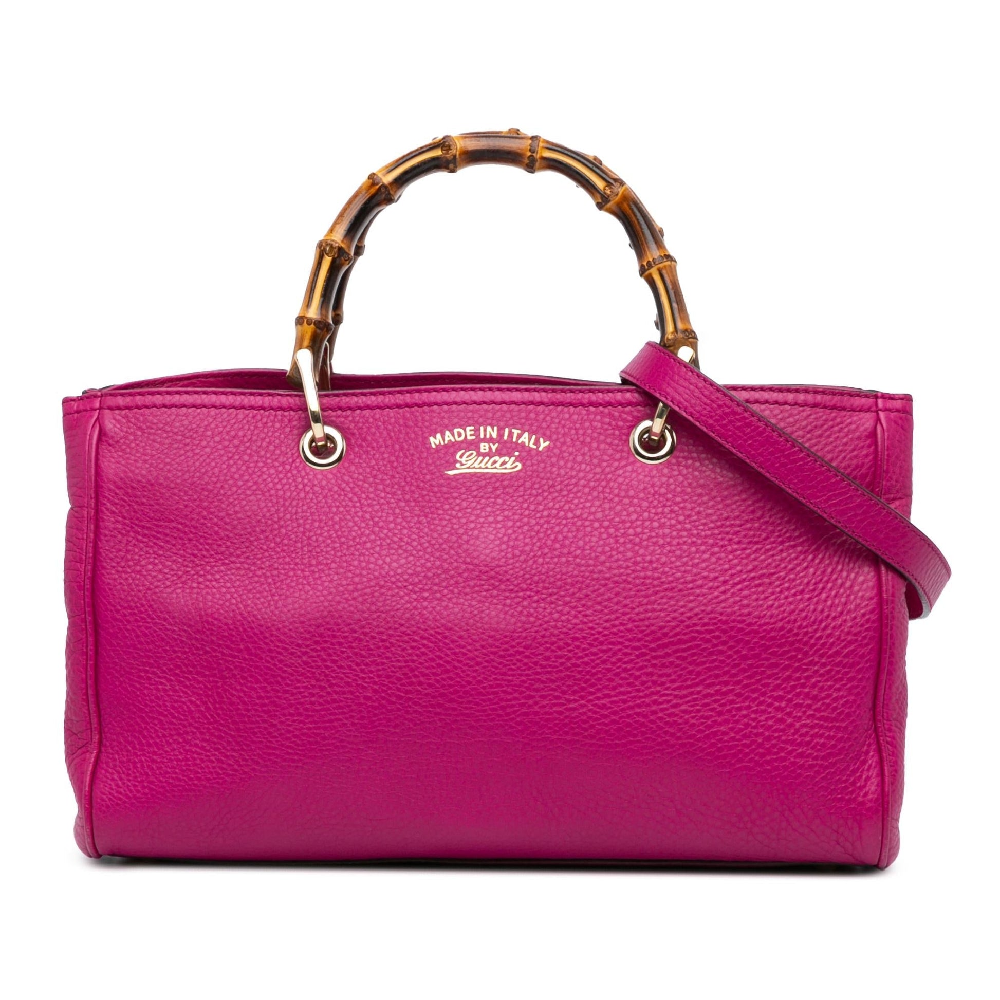 Gucci Bamboo Shopper SHG-iVpsJb Leather Calf Pink Medium Satchel Bag