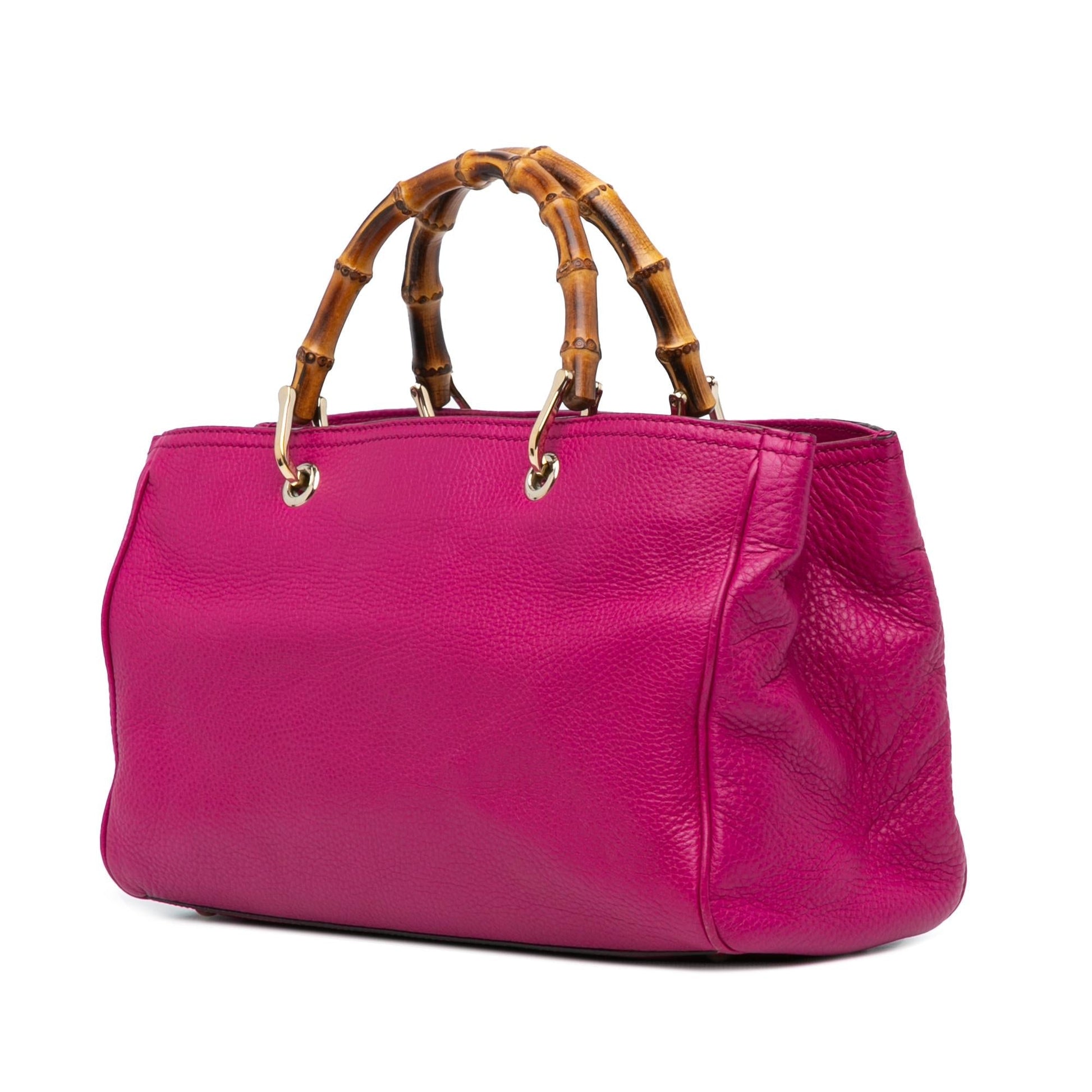 Gucci Bamboo Shopper SHG-iVpsJb Leather Calf Pink Medium Satchel Bag