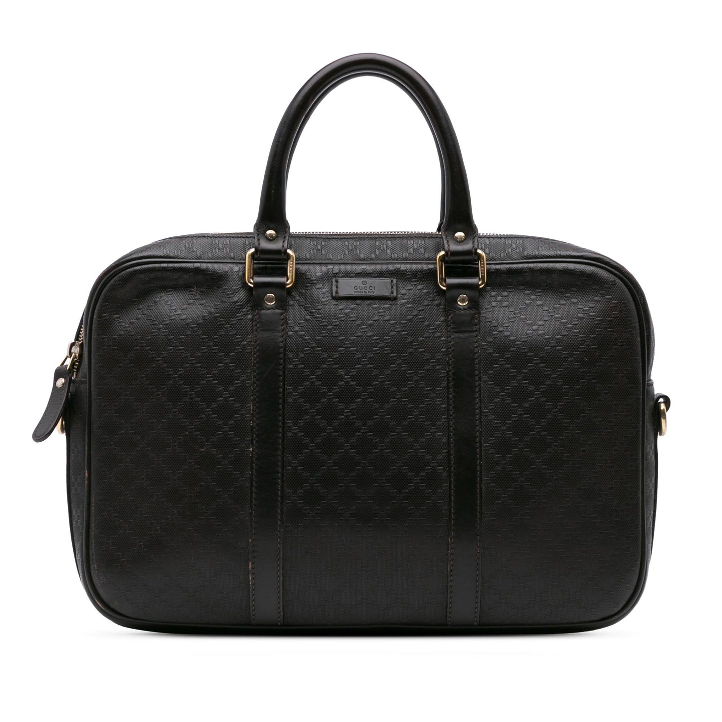 Gucci Diamante Bright Business Leather Calf Brown Medium Tote Bag