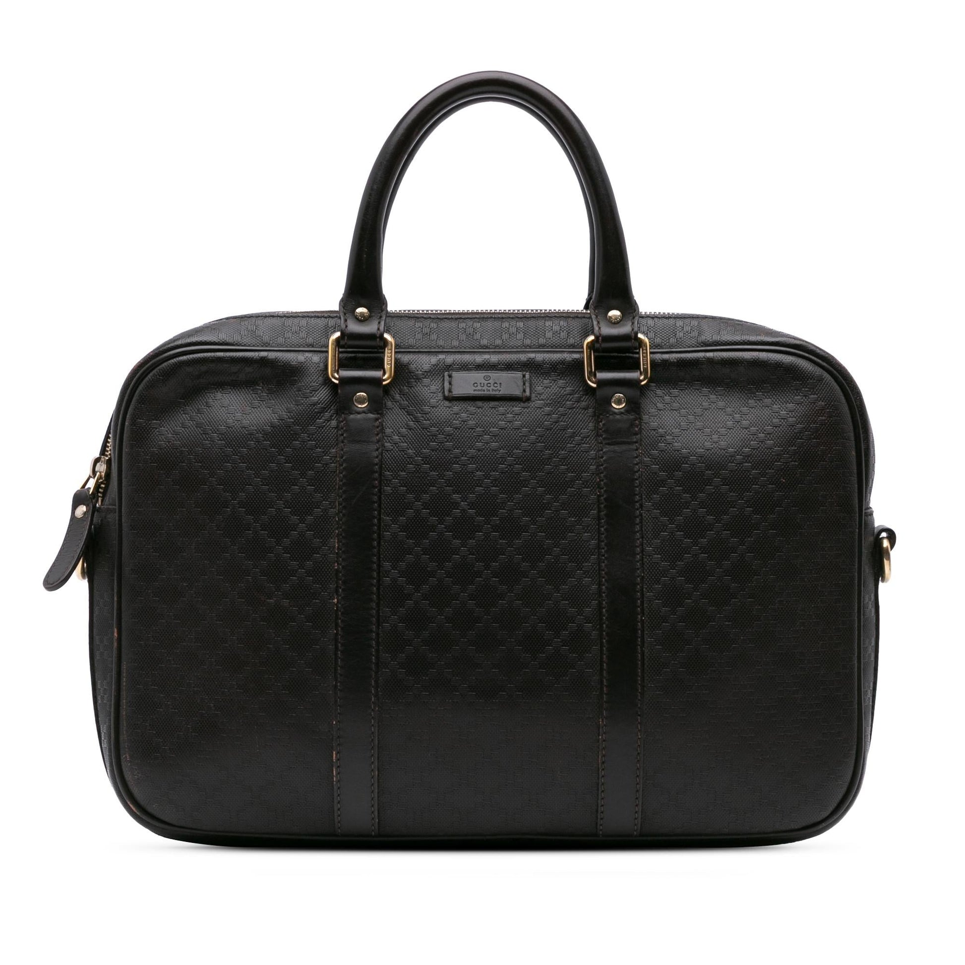 Gucci Diamante Bright Business Leather Calf Brown Medium Tote Bag