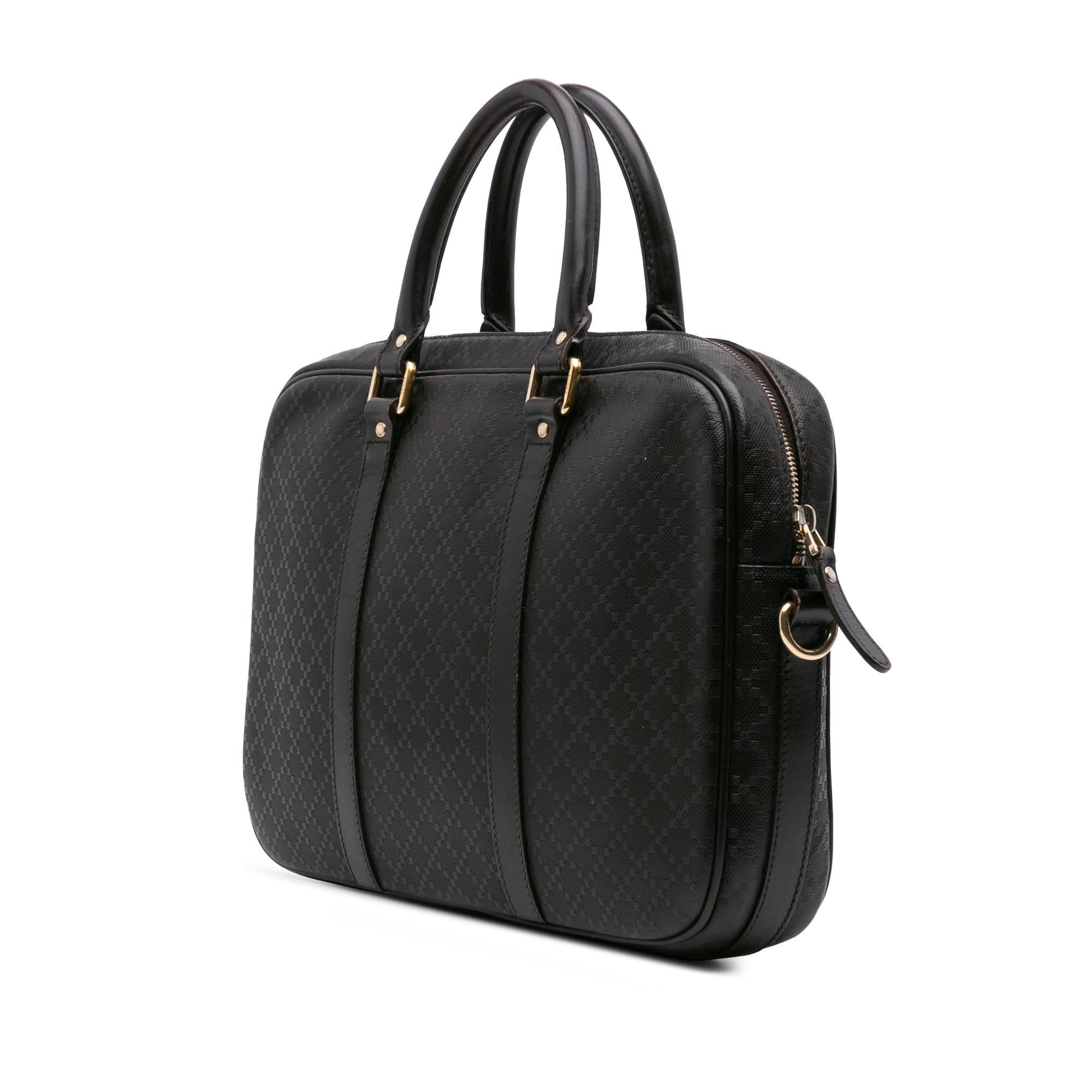 Gucci Diamante Bright Business Leather Calf Brown Medium Tote Bag