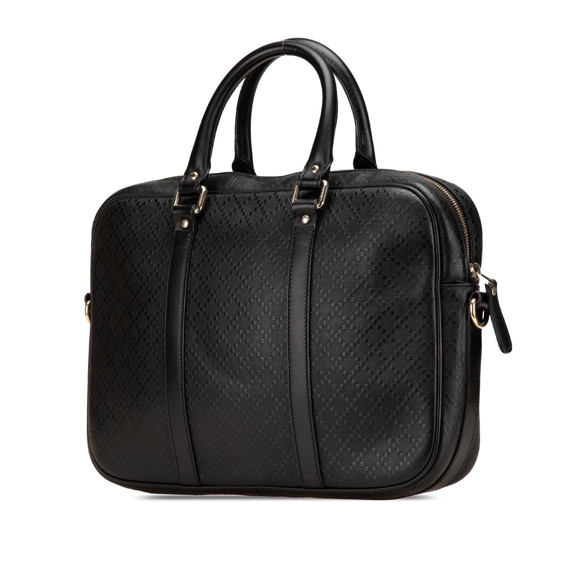 Gucci Diamante Bright Business Leather Calf Black Medium Tote Bag