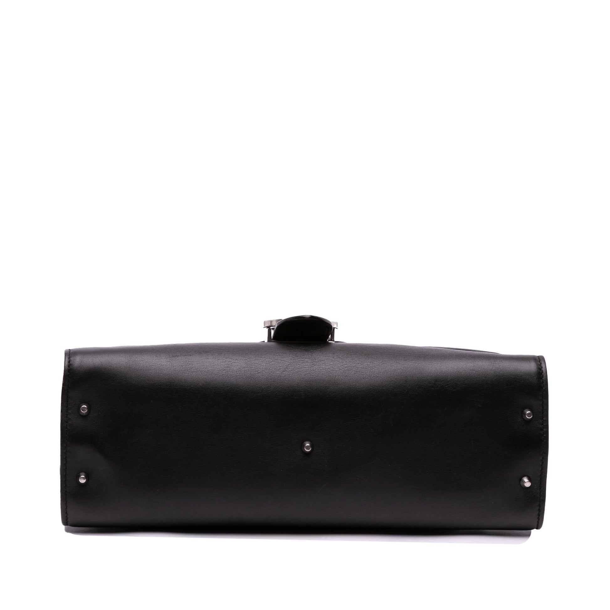 Gucci Dollar Interlocking G Leather Calf Black Medium Crossbody Bag G Crossbody