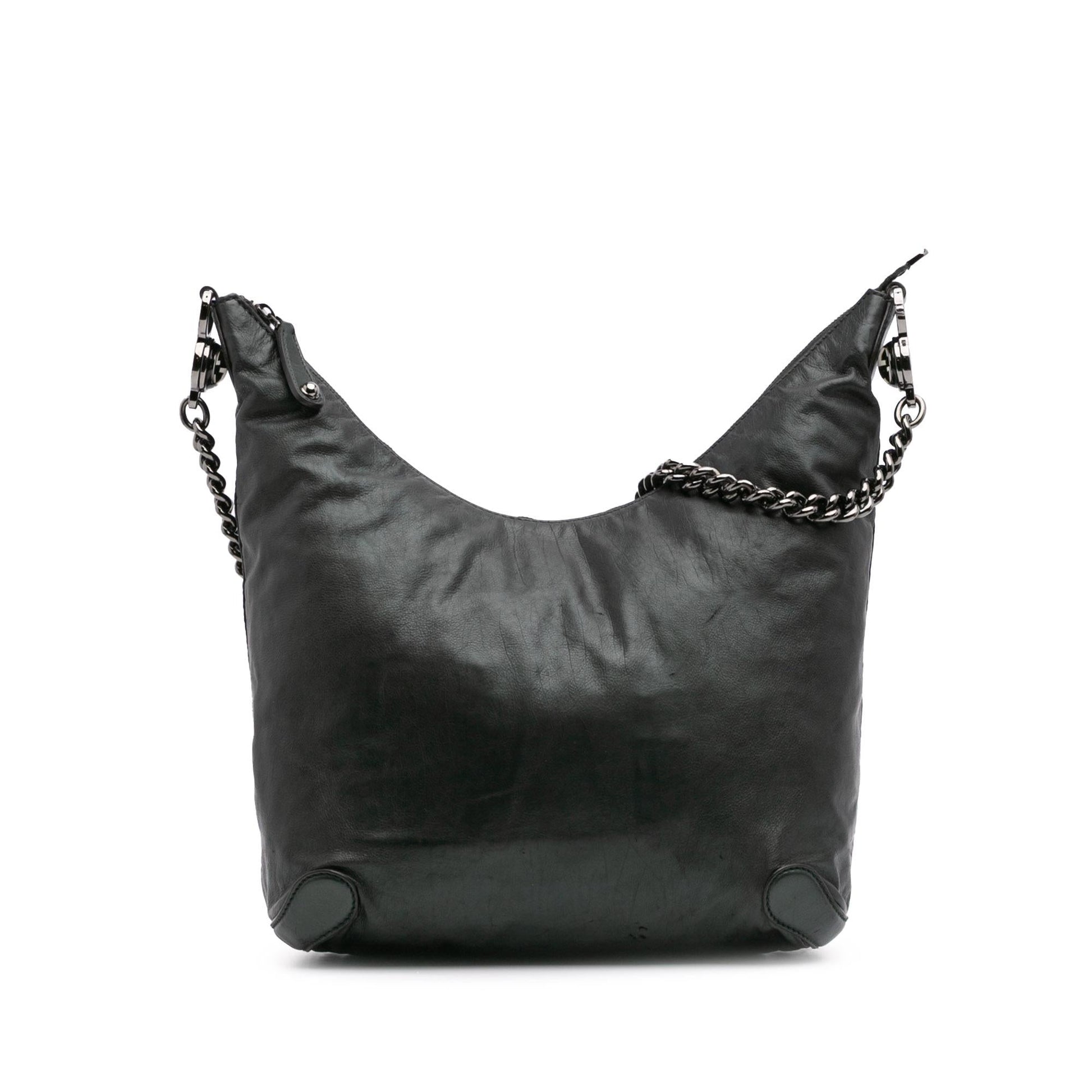 Gucci Galaxy Chain Leather Calf Green Medium Crossbody Bag Chain Hobo