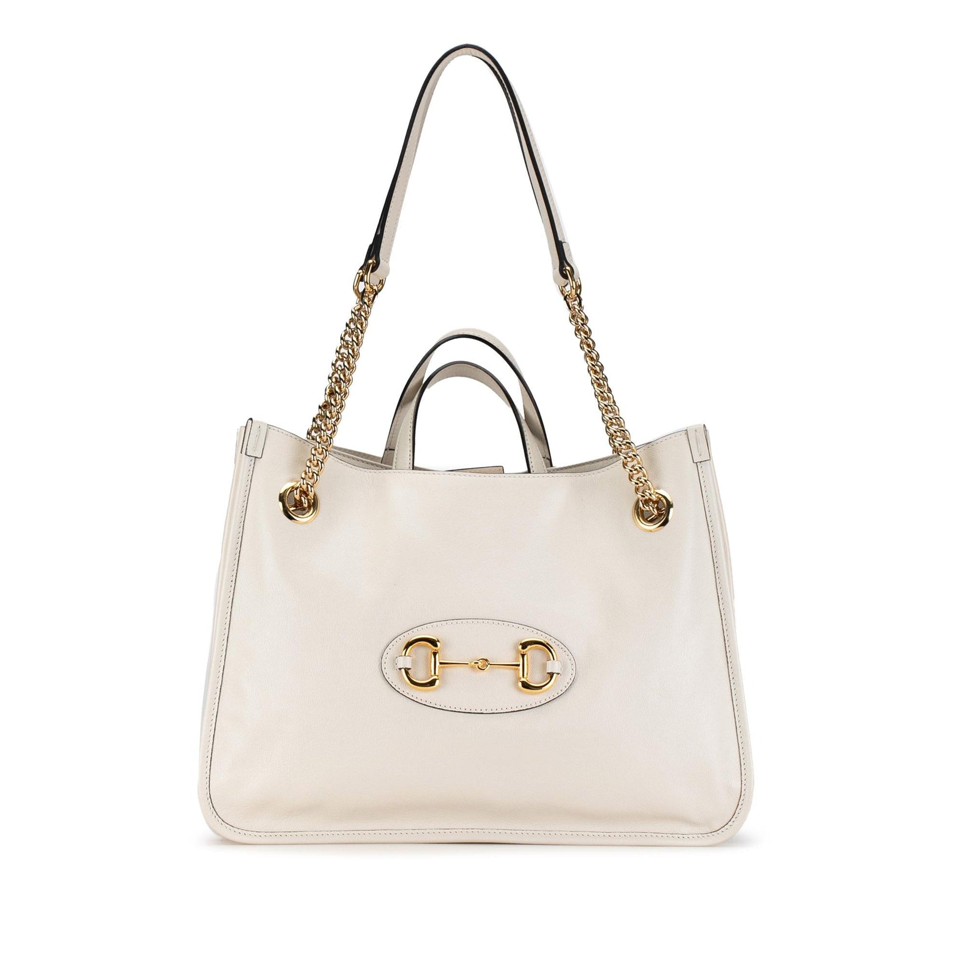 Gucci Horsebit SHG-c6g3Pb Leather Calf White Medium Satchel Bag