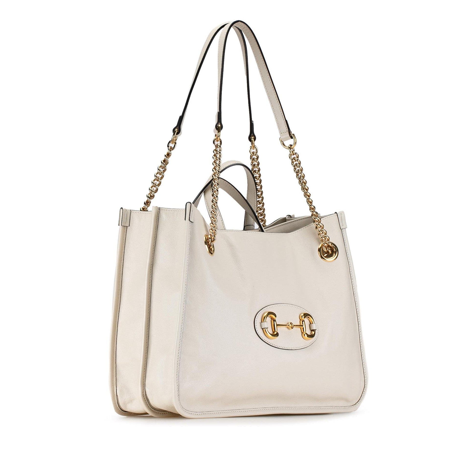 Gucci Horsebit SHG-c6g3Pb Leather Calf White Medium Satchel Bag