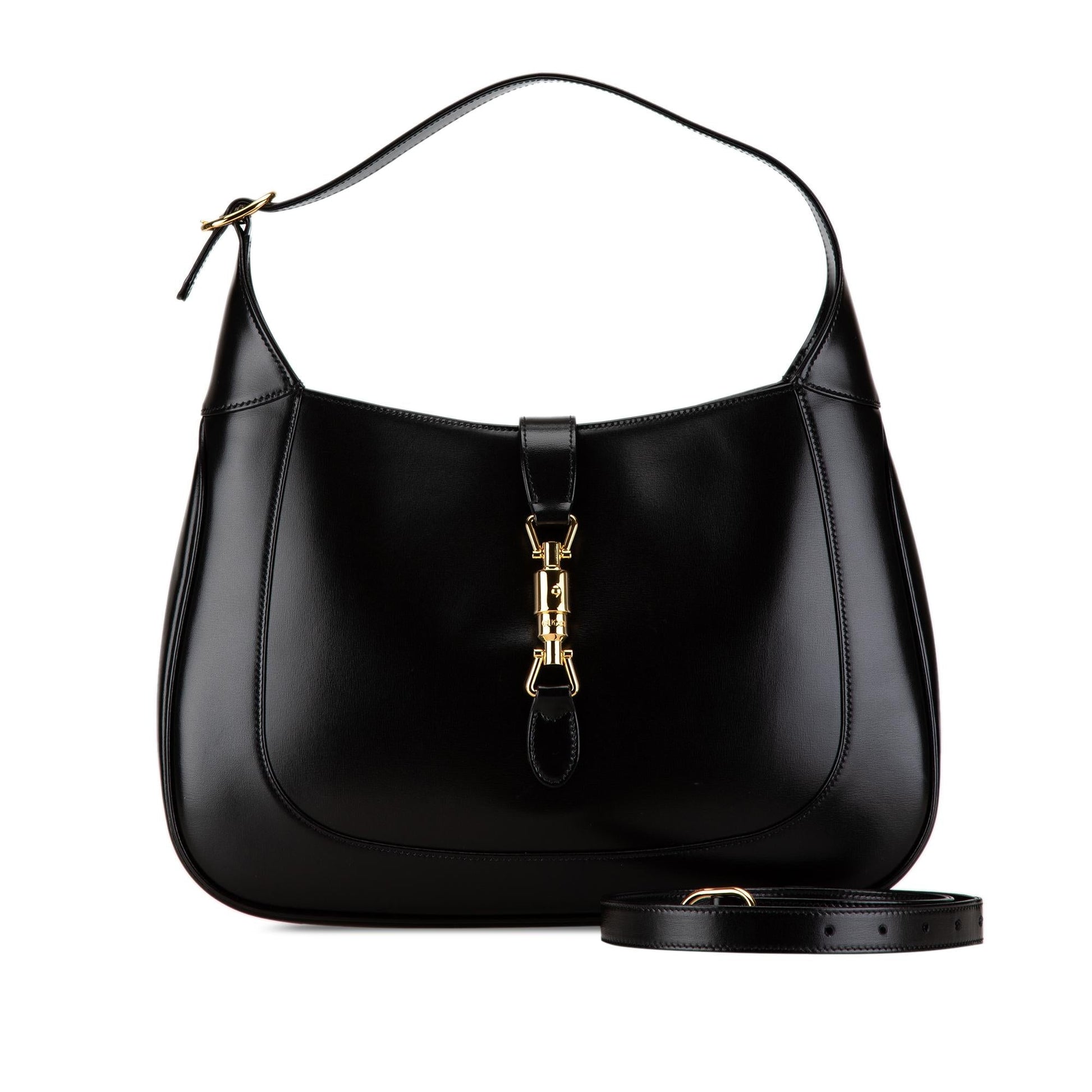 Gucci Jackie SHG-0LslCA Leather Calf Black Medium Crossbody Bag
