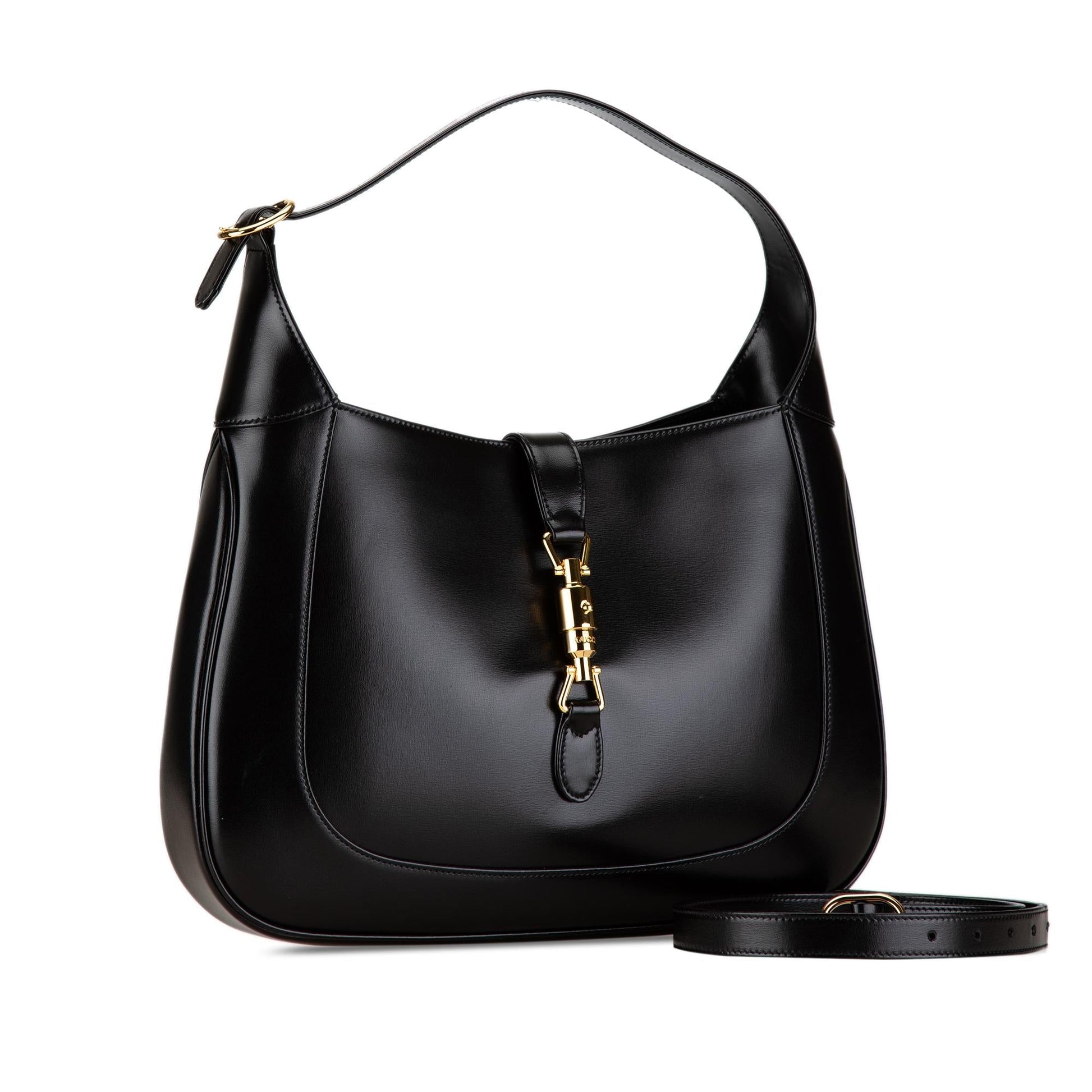 Gucci Jackie SHG-0LslCA Leather Calf Black Medium Crossbody Bag