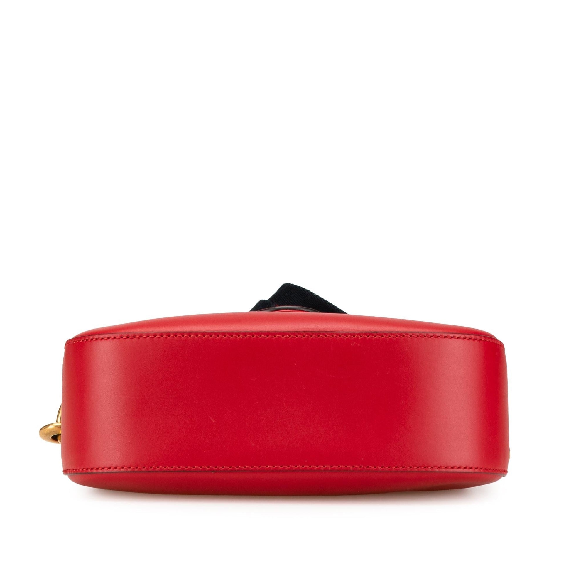Gucci Lady Web Leather Calf Red Medium Crossbody Bag
