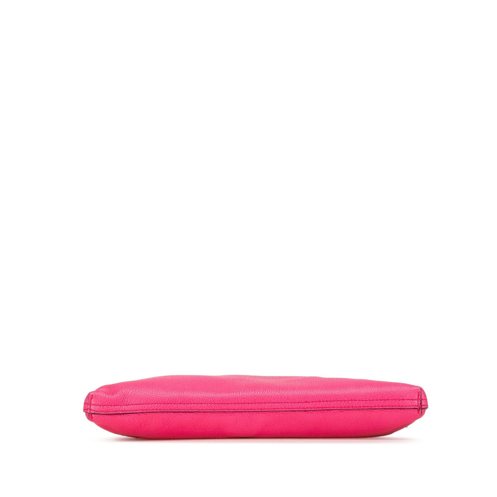 Gucci Logo Portfolio Leather Calf Pink Medium Clutch Bag Clutch 3