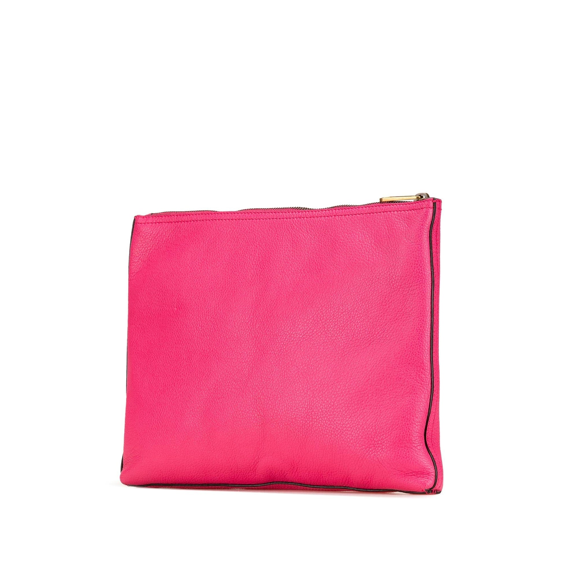 Gucci Logo Portfolio Leather Calf Pink Medium Clutch Bag Clutch 3