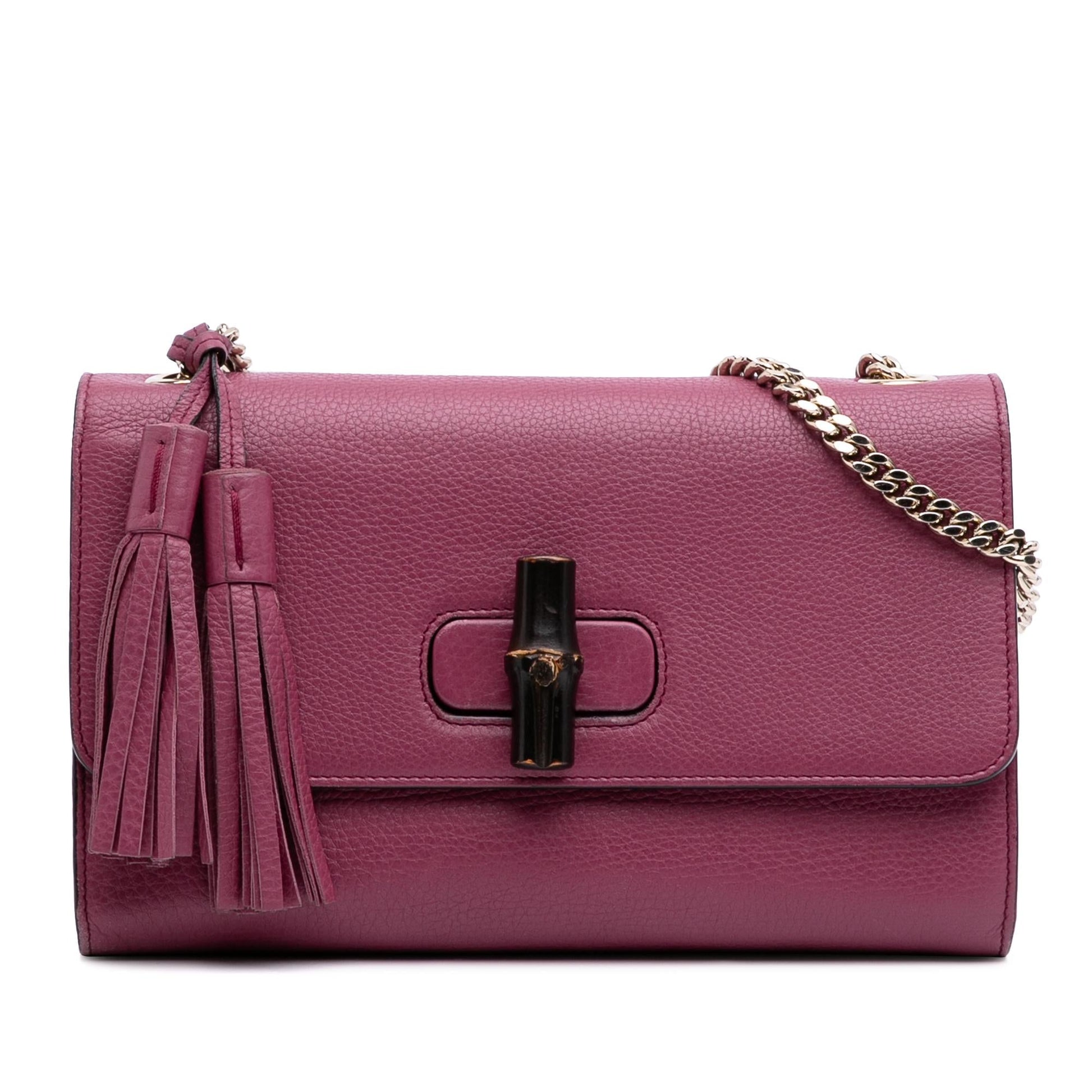 Gucci Miss Bamboo Leather Calf Pink Medium Crossbody Bag