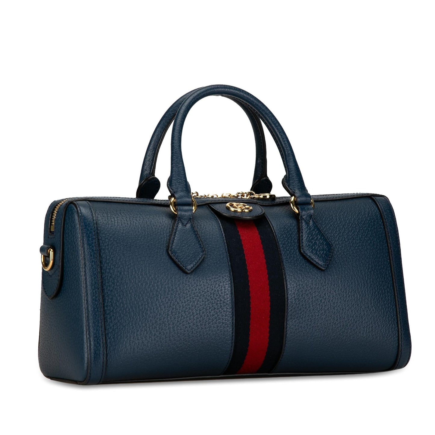 Gucci Ophidia Boston SHG-S6SKIP Leather Calf Blue Medium Satchel Bag