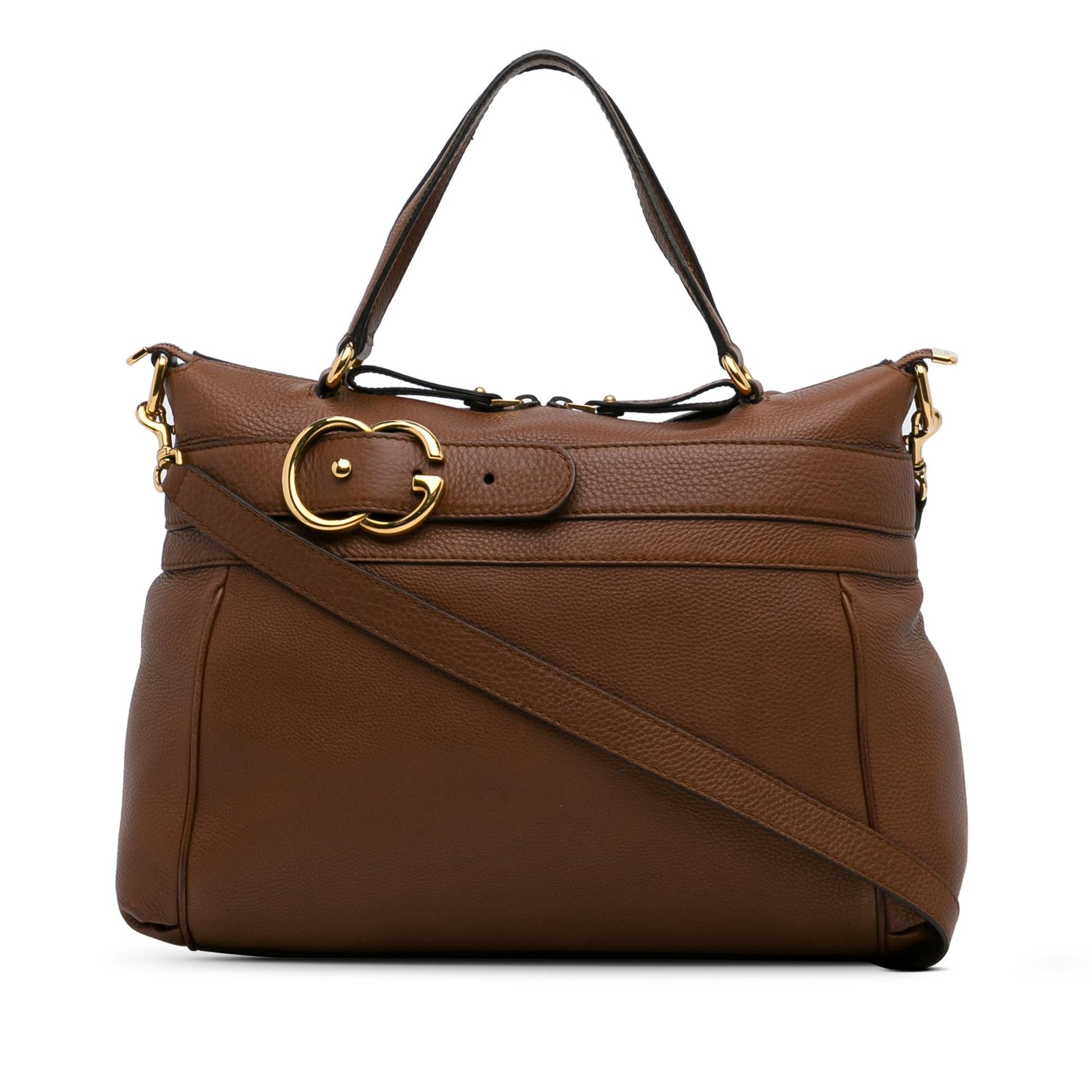 Gucci Ride Top Handle SHG-ZEr6xw Leather Calf Brown Medium Satchel Bag