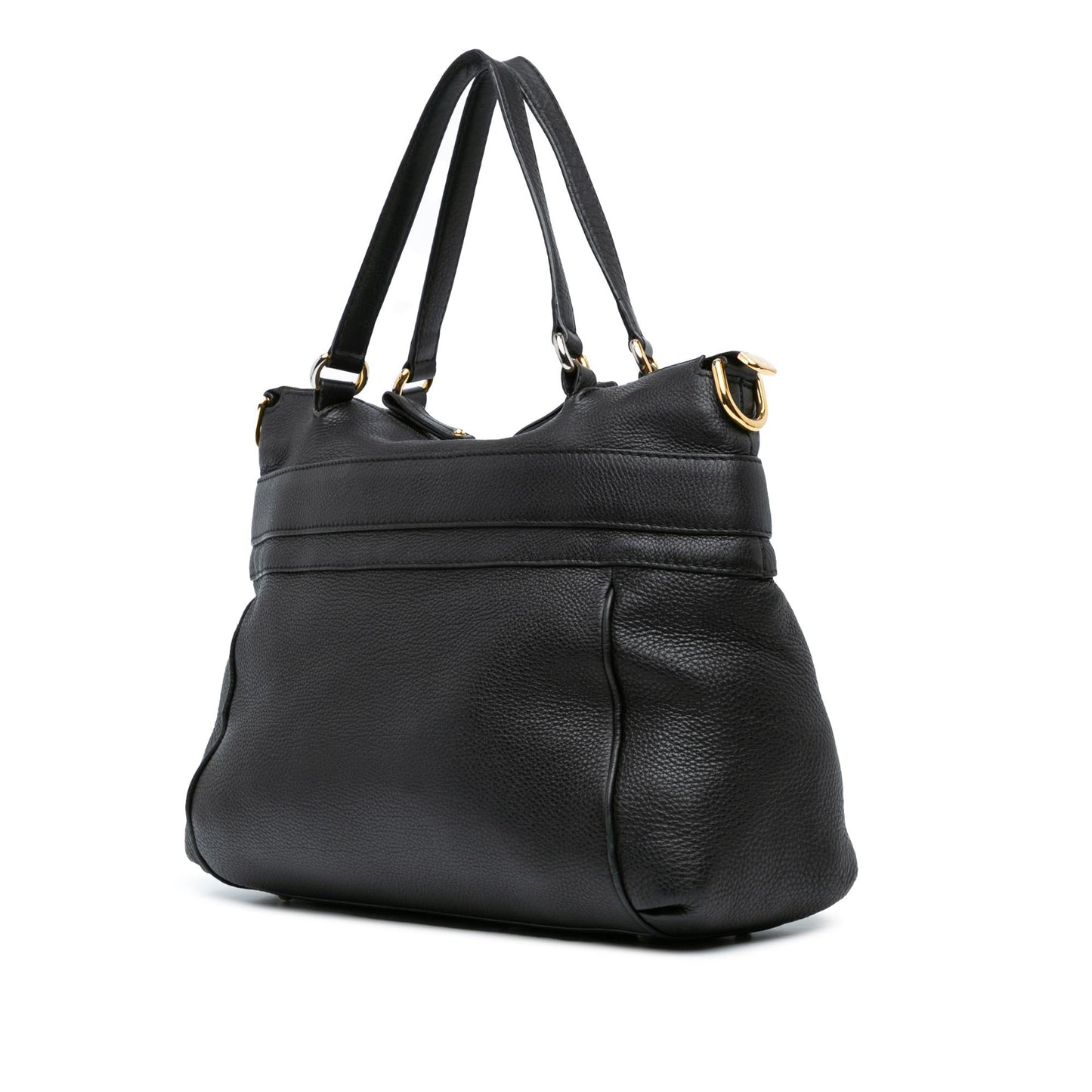 Gucci Ride Top Handle SHG-ijwBLn Leather Calf Black Medium Satchel Bag