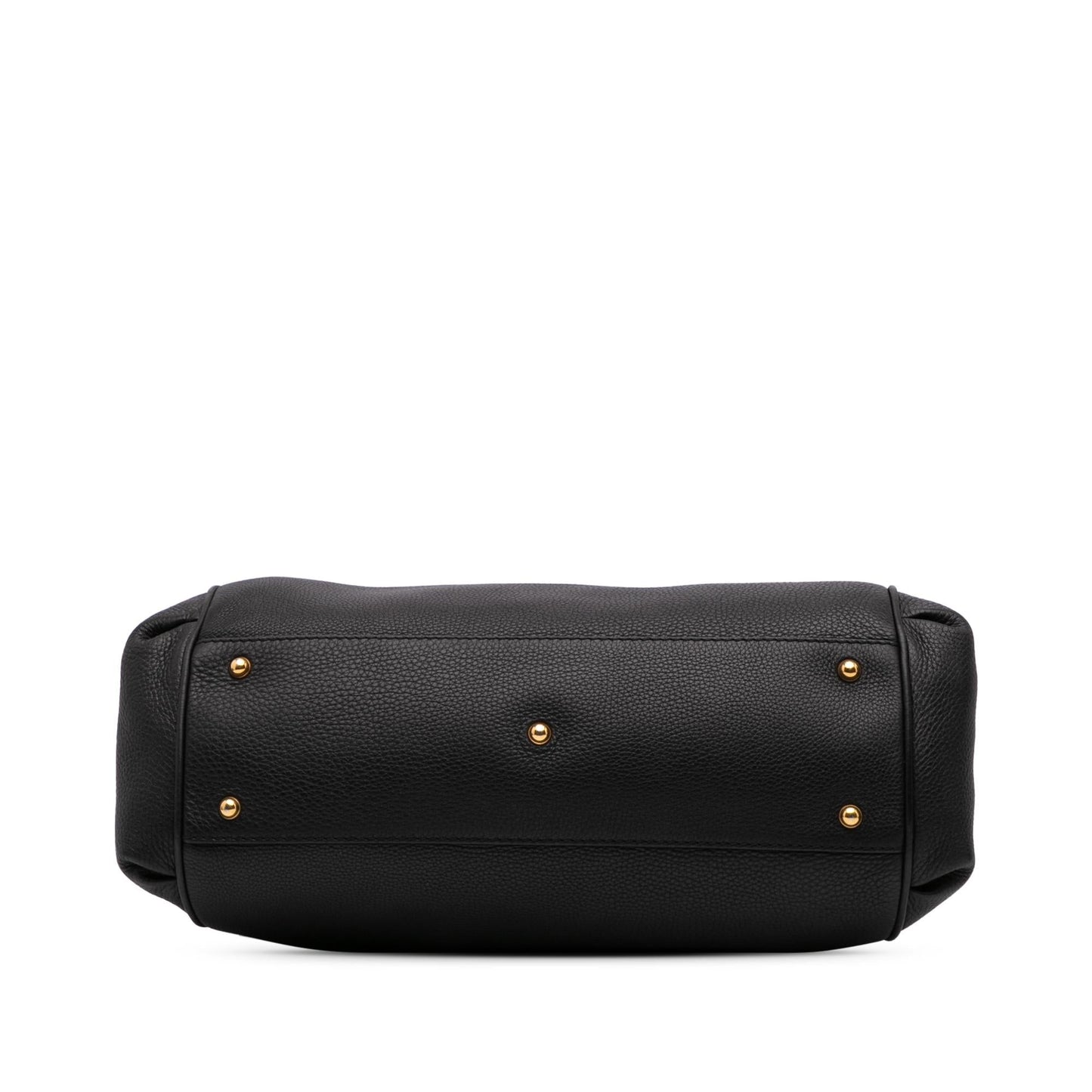 Gucci Ride Top Handle Leather Calf Black Medium Satchel Bag