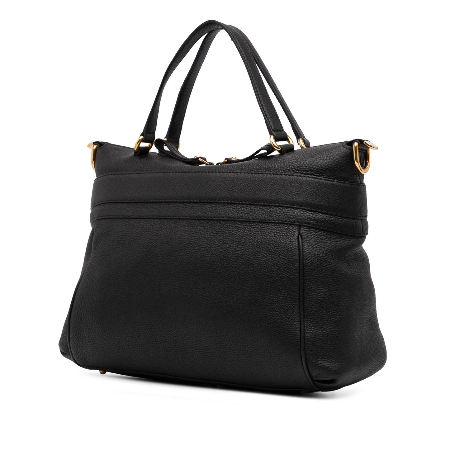Gucci Ride Top Handle Leather Calf Black Medium Satchel Bag