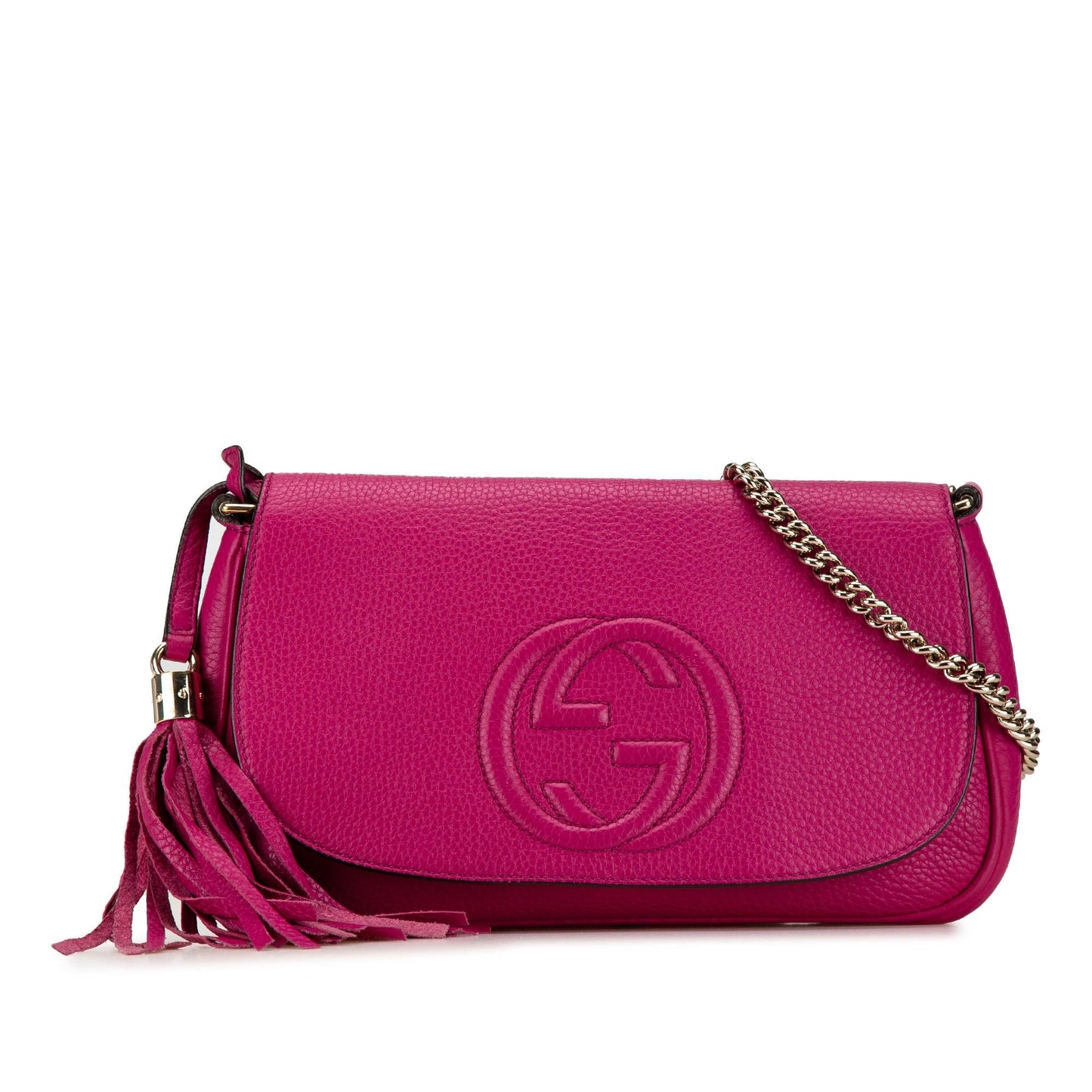 Gucci Soho Chain Flap SHG-eeJesX Leather Calf Pink Medium Crossbody Bag
