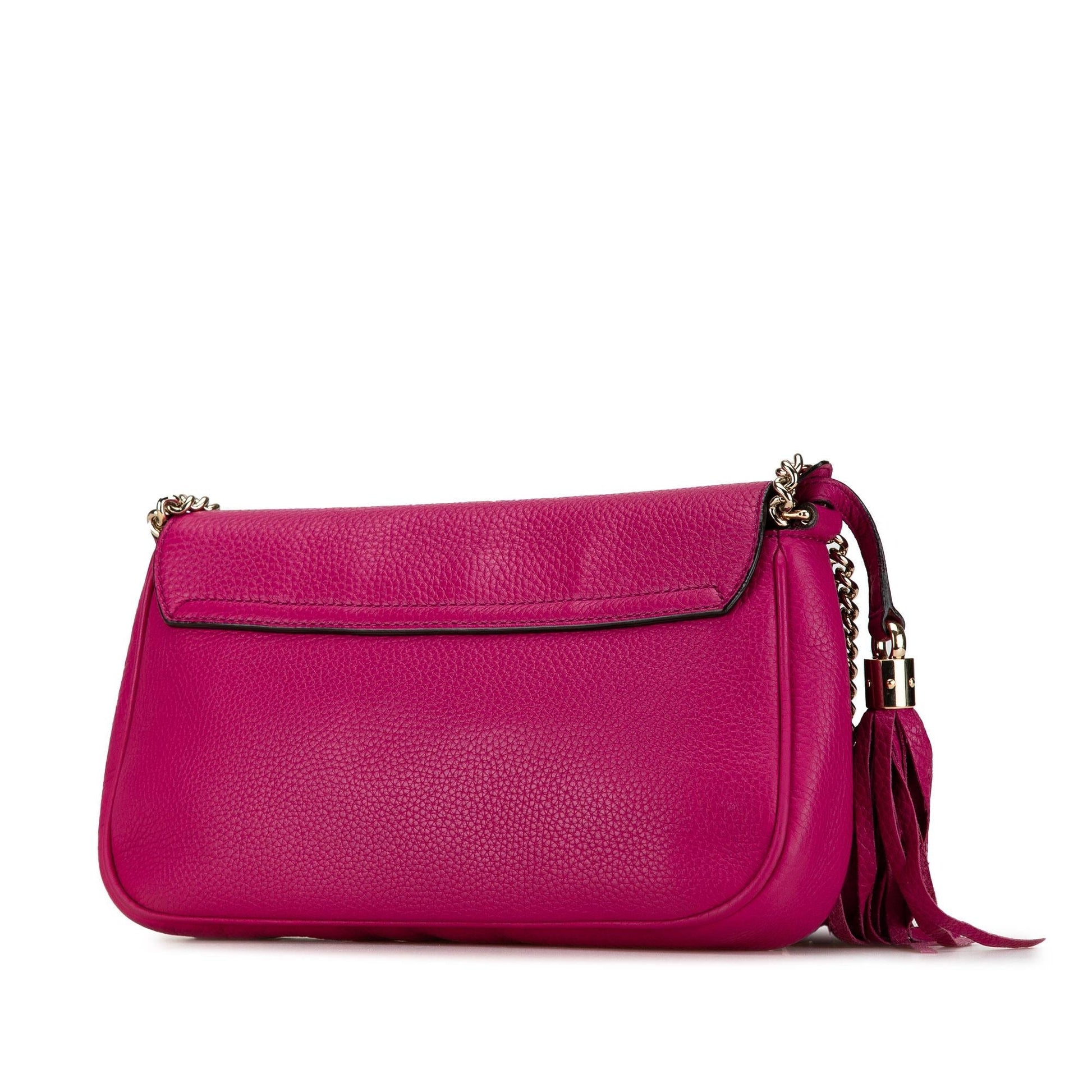 Gucci Soho Chain Flap SHG-eeJesX Leather Calf Pink Medium Crossbody Bag