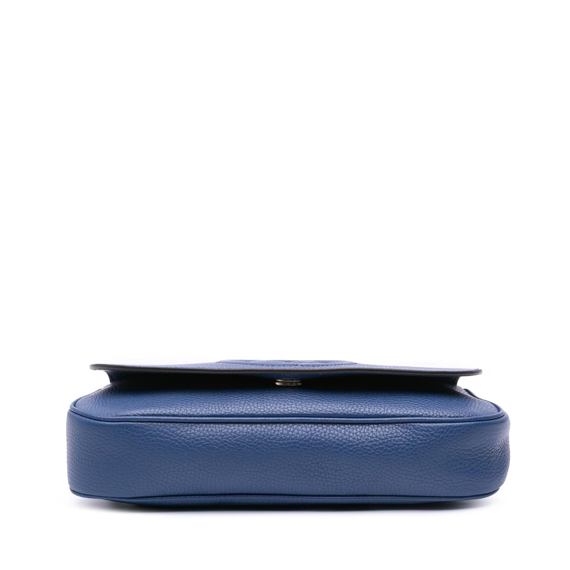 Gucci Soho Chain Flap Leather Calf Blue Medium Crossbody Bag