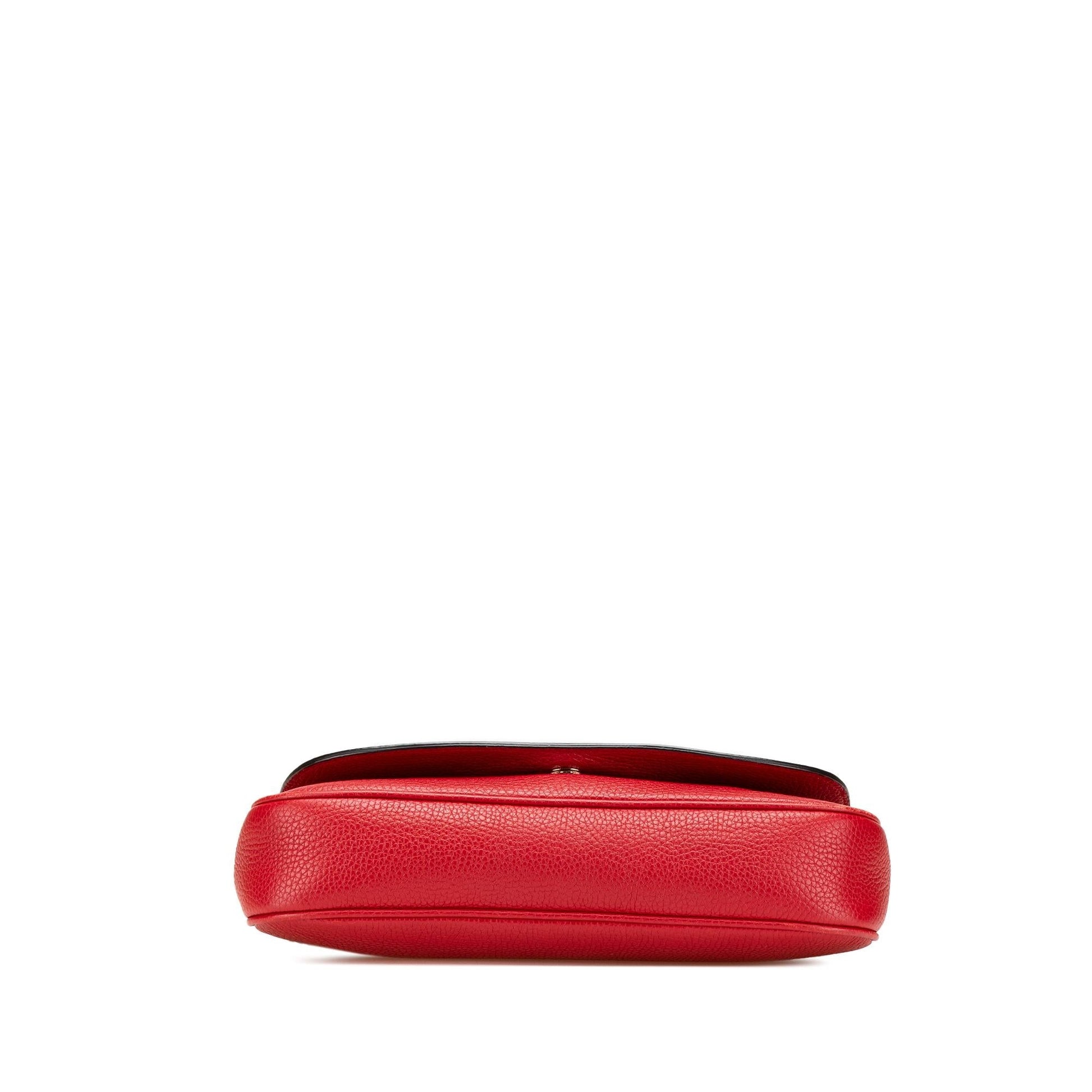 Gucci Soho Chain Flap Leather Calf Red Medium Crossbody Bag