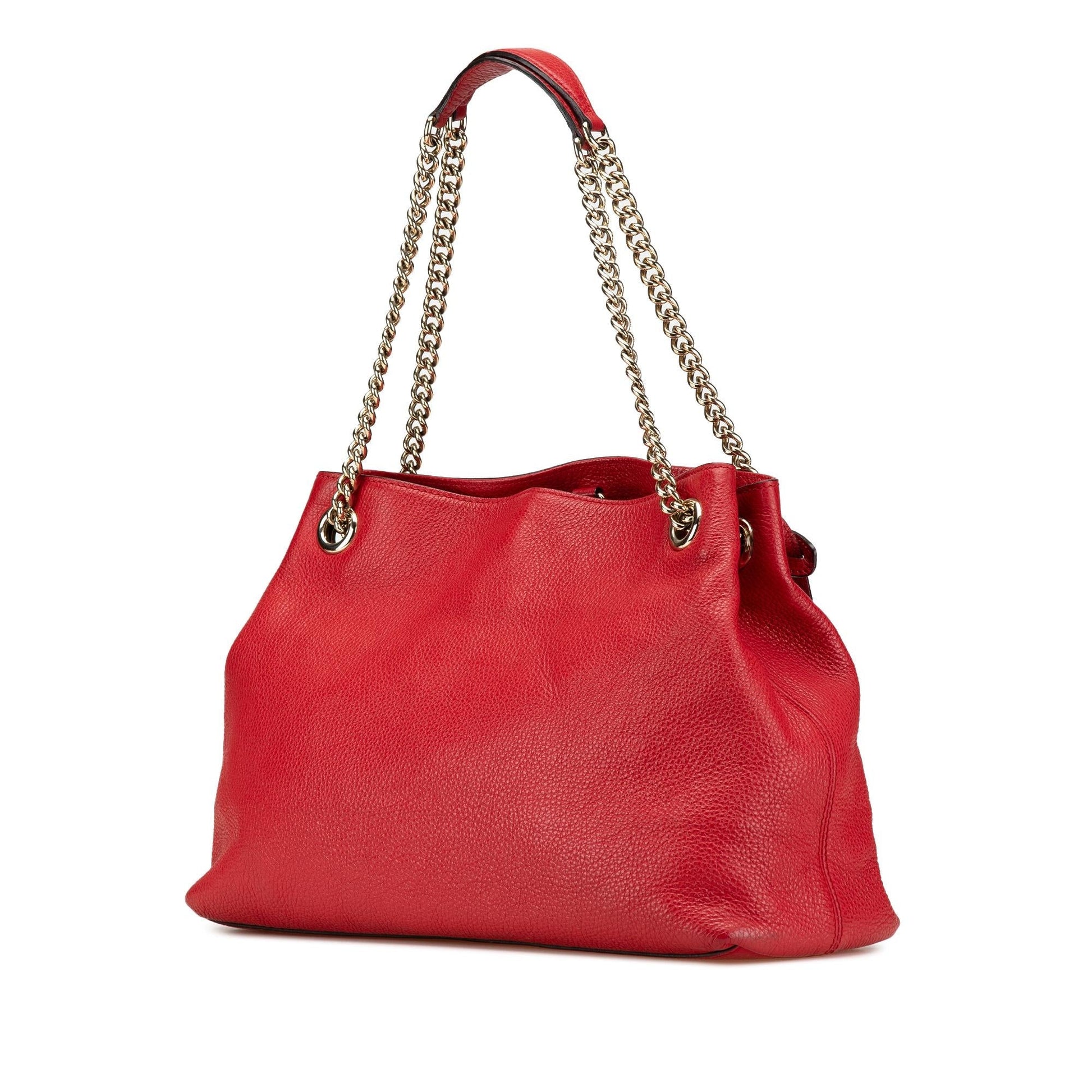 Gucci Soho Chain Leather Calf Red Medium Tote Bag Tote 2