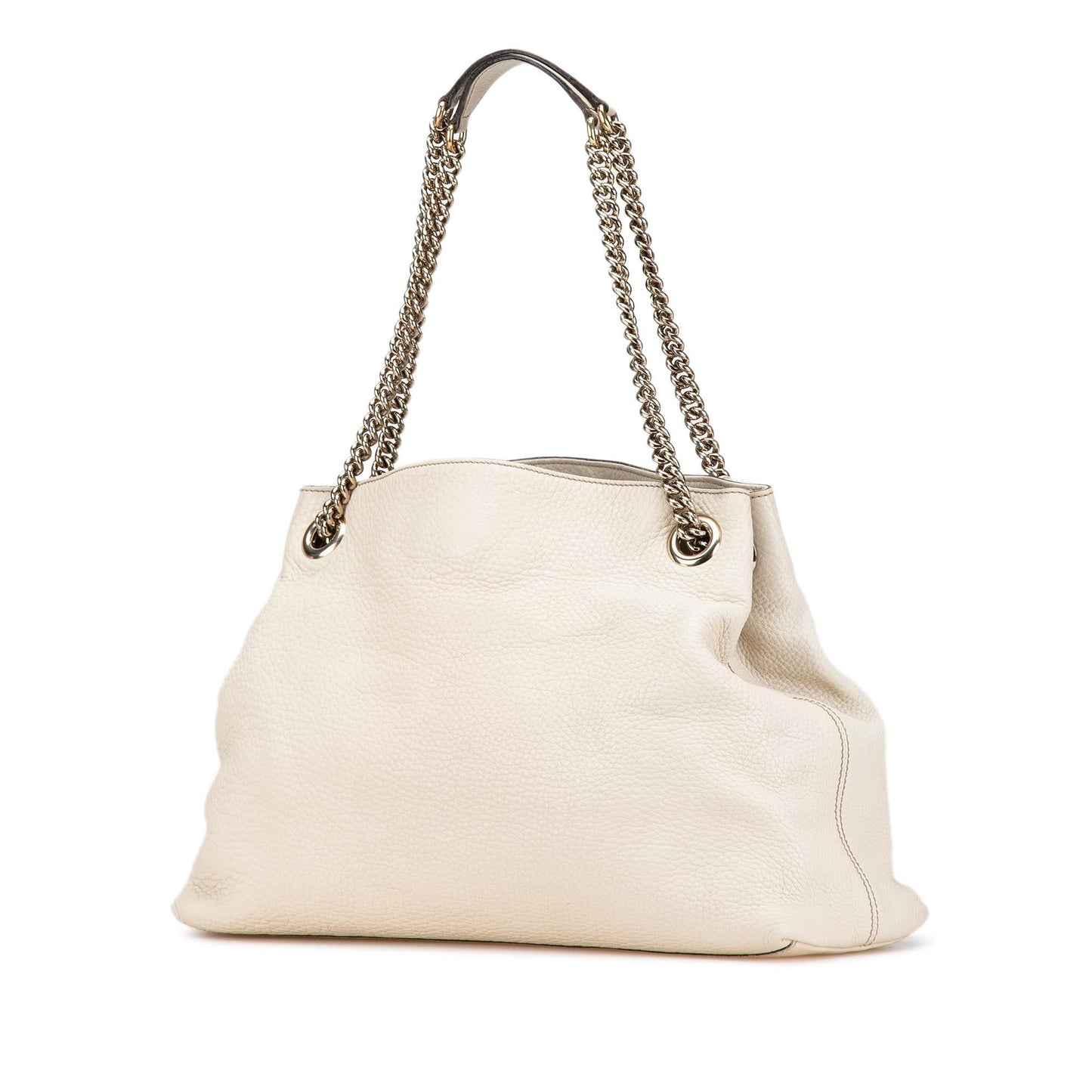 Gucci Soho Chain Leather Calf White Medium Shoulder Bag Tote 1